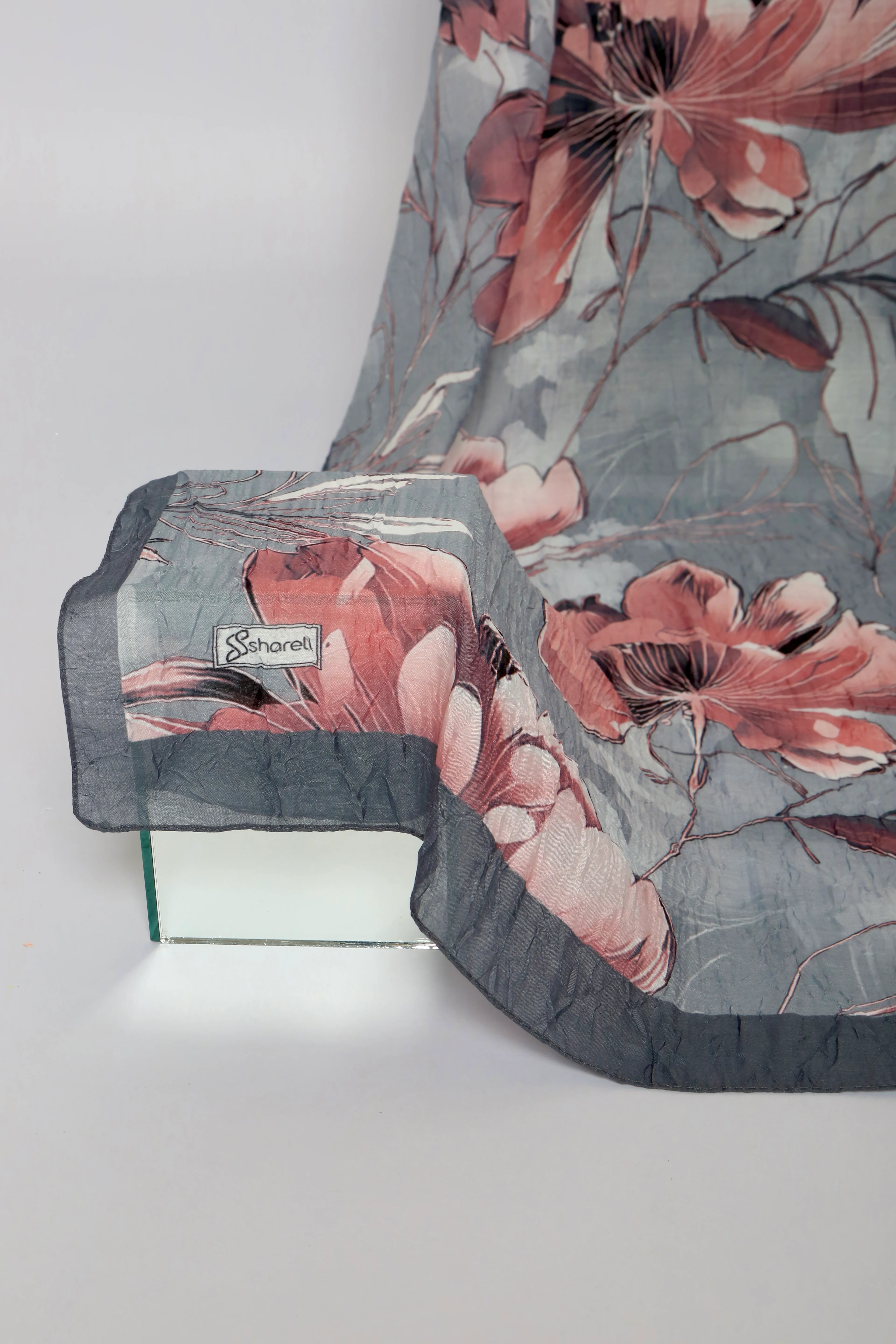 FLORA DESEN BAMBU KRAŞ ŞAL GRİ GÜL KURUSU