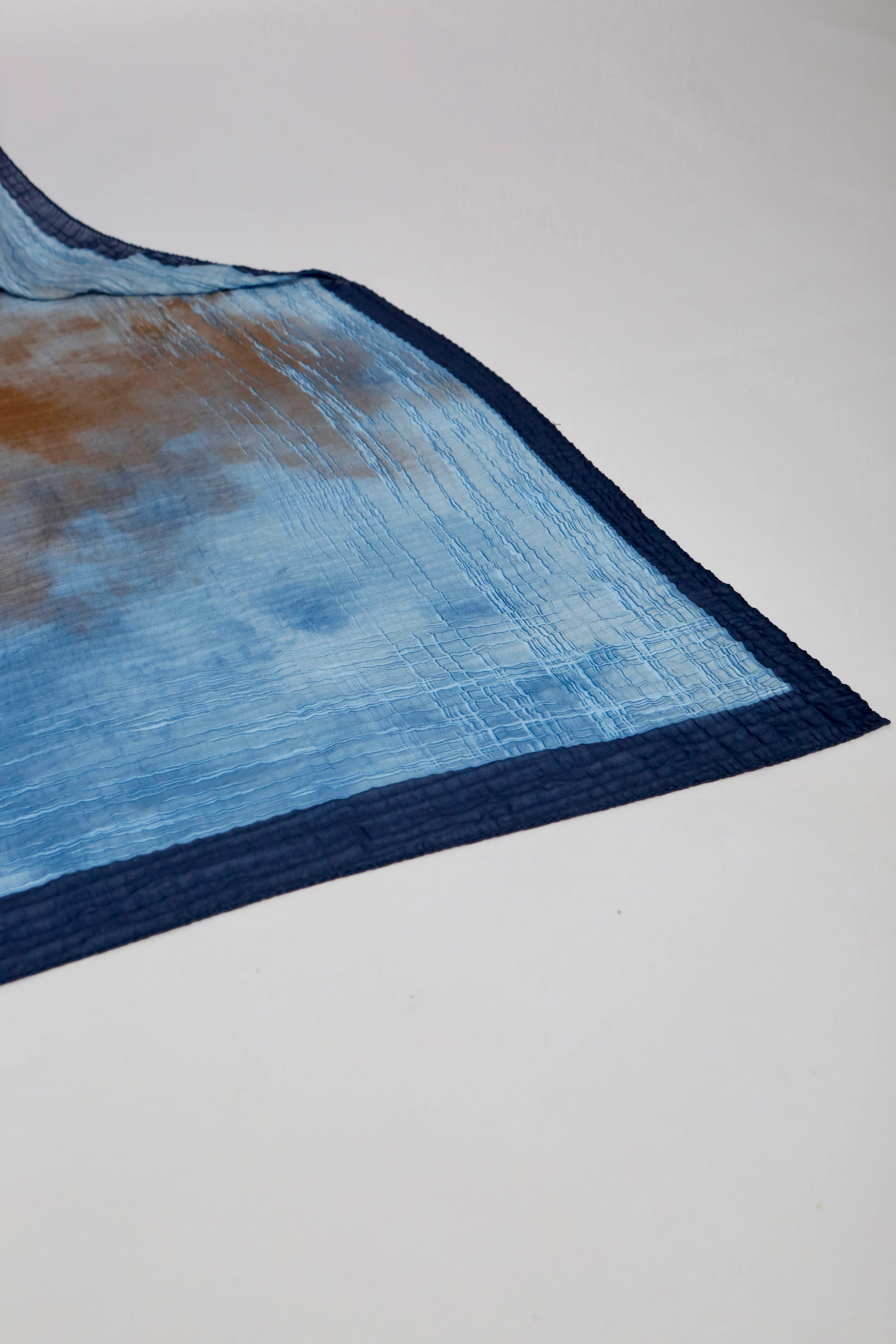 LUMEN DESEN MÜSLİN ŞAL MAVİ