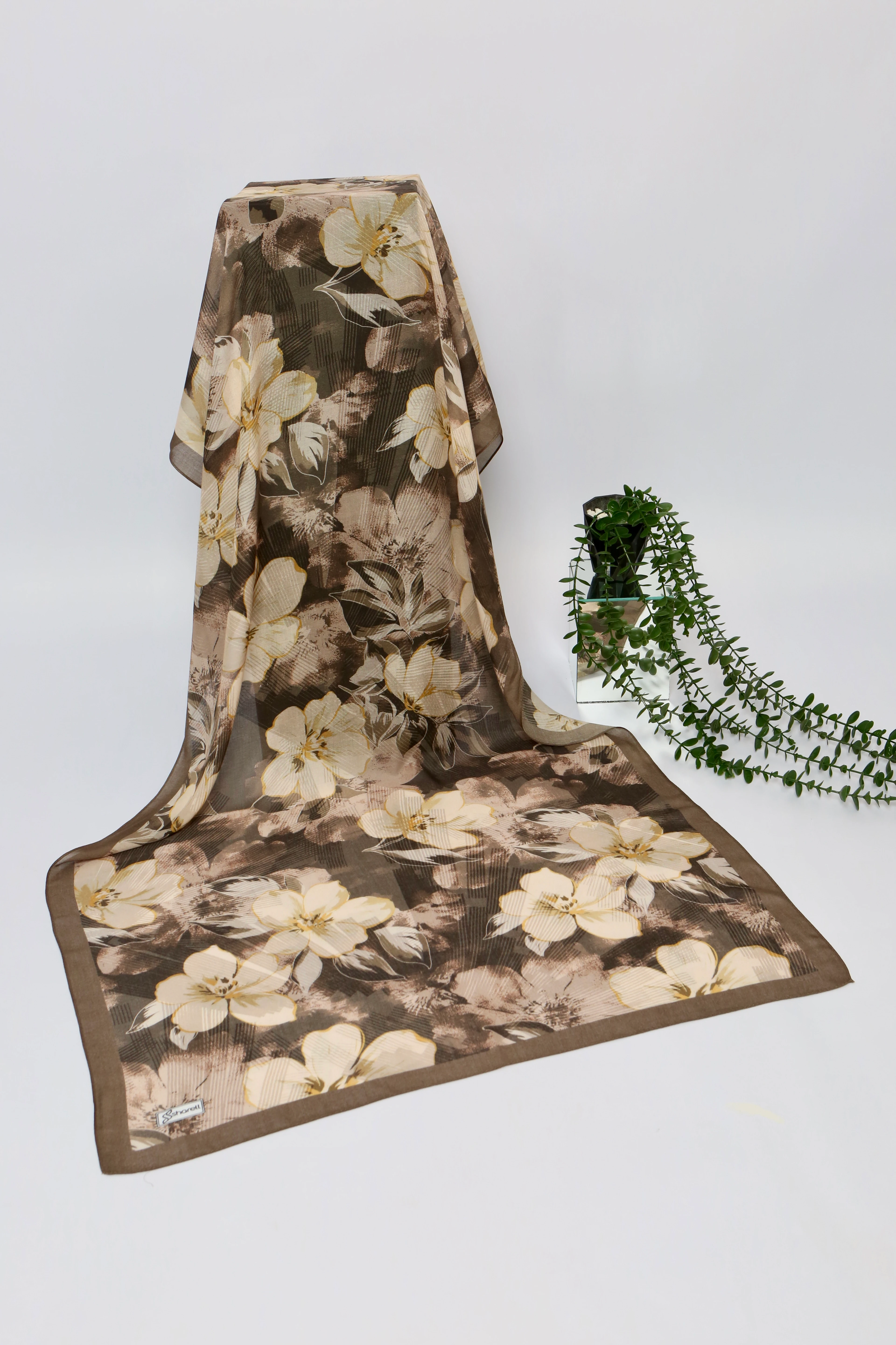 ELYSİA DESEN RAMİ ŞAL AÇIK KAHVE