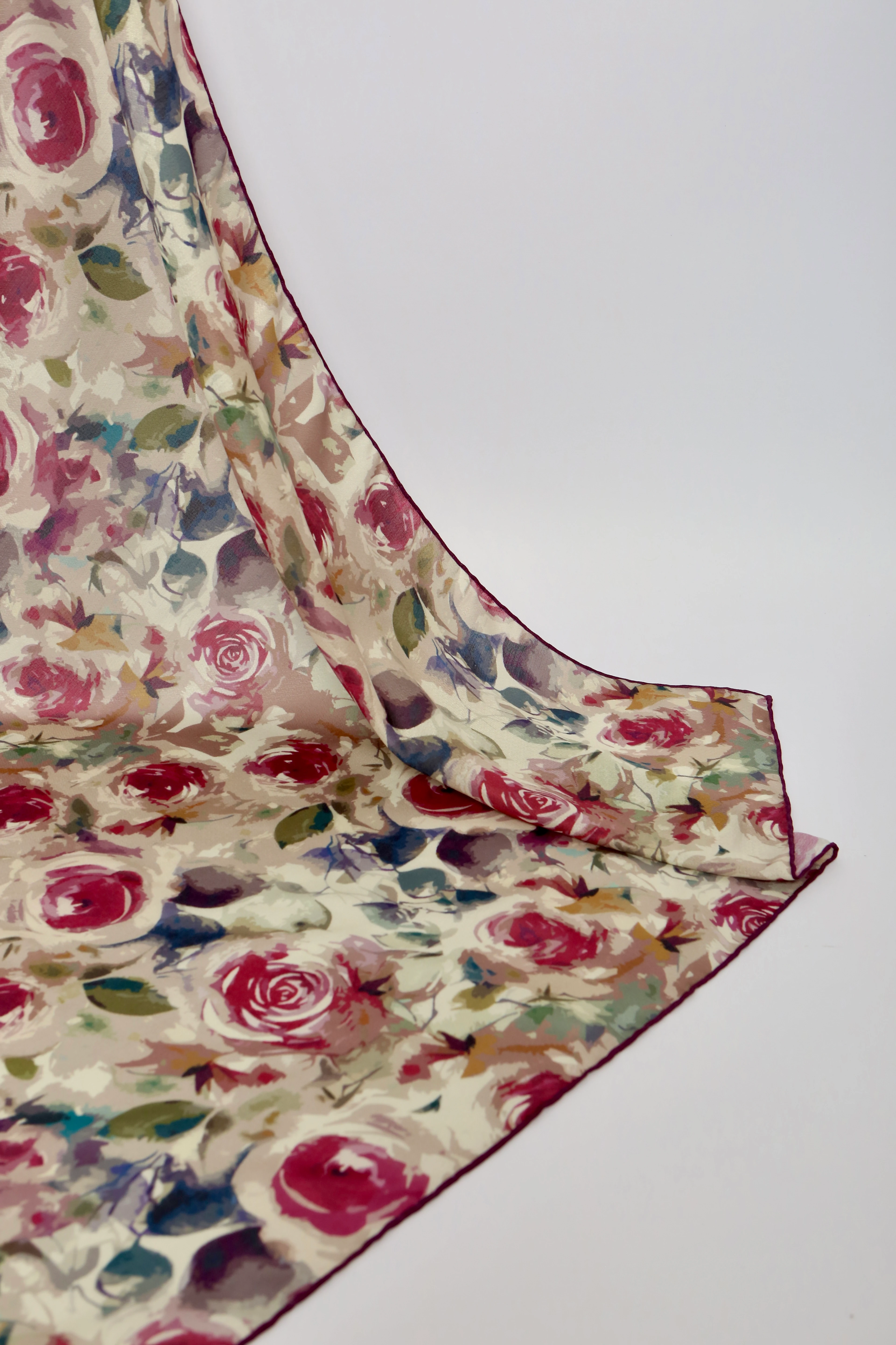 DE MORE EŞARP ROSE SERİSİ KREM BORDO