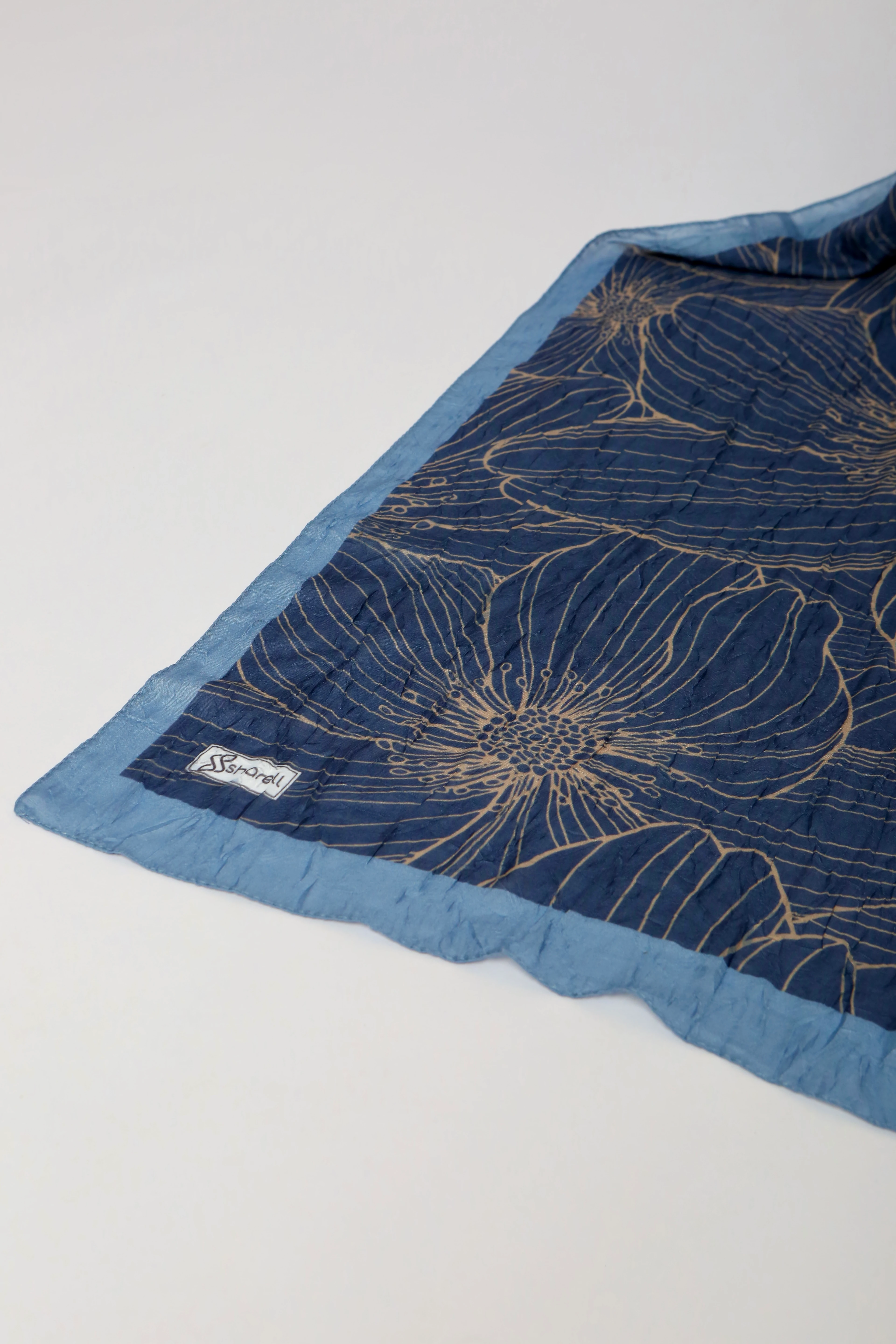 SERAFLORA DESEN BAMBU KRAŞ ŞAL LACİVERT BUZ MAVİ