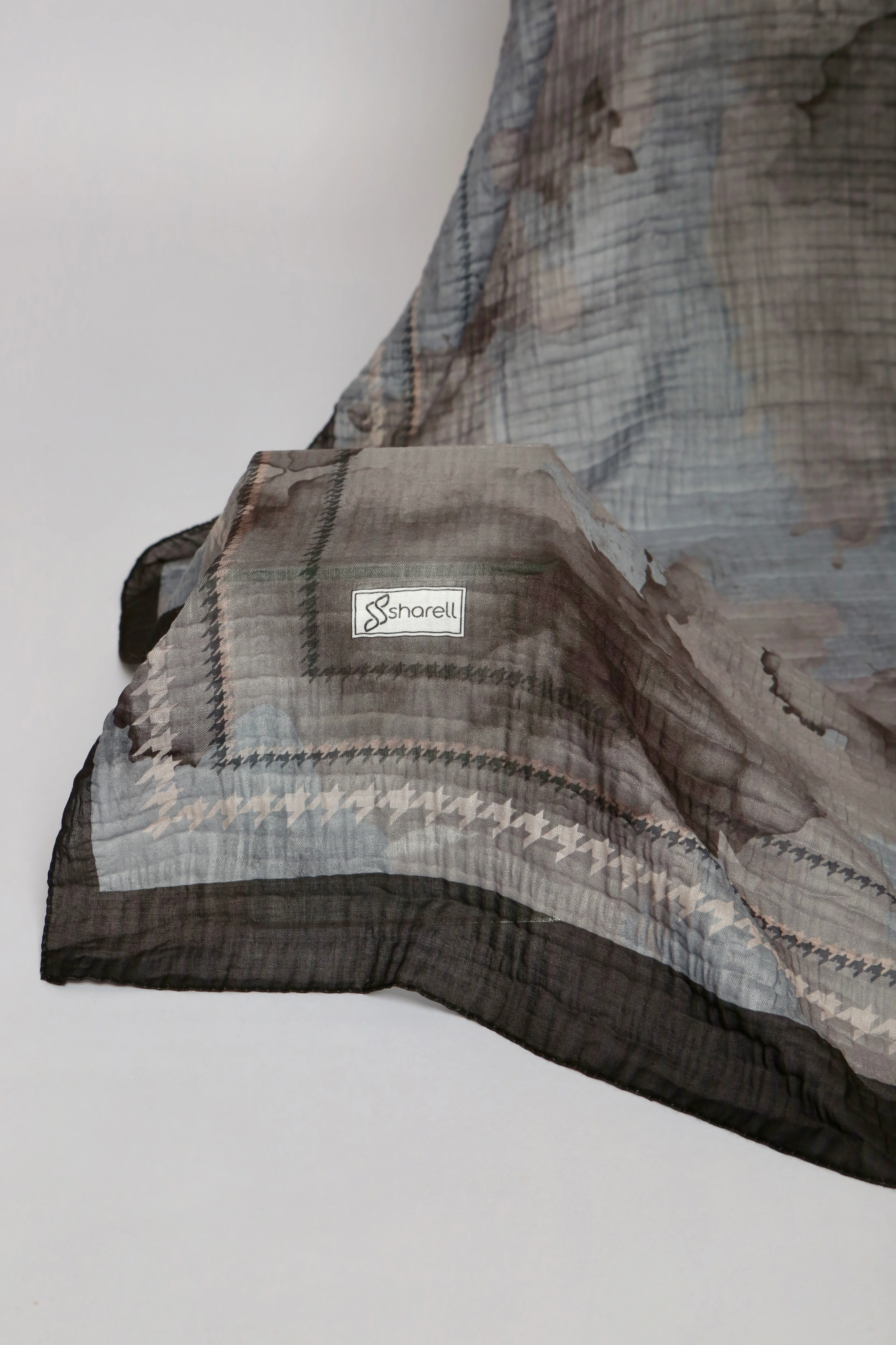 SOLARE DESEN MÜSLİN ŞAL SİYAH