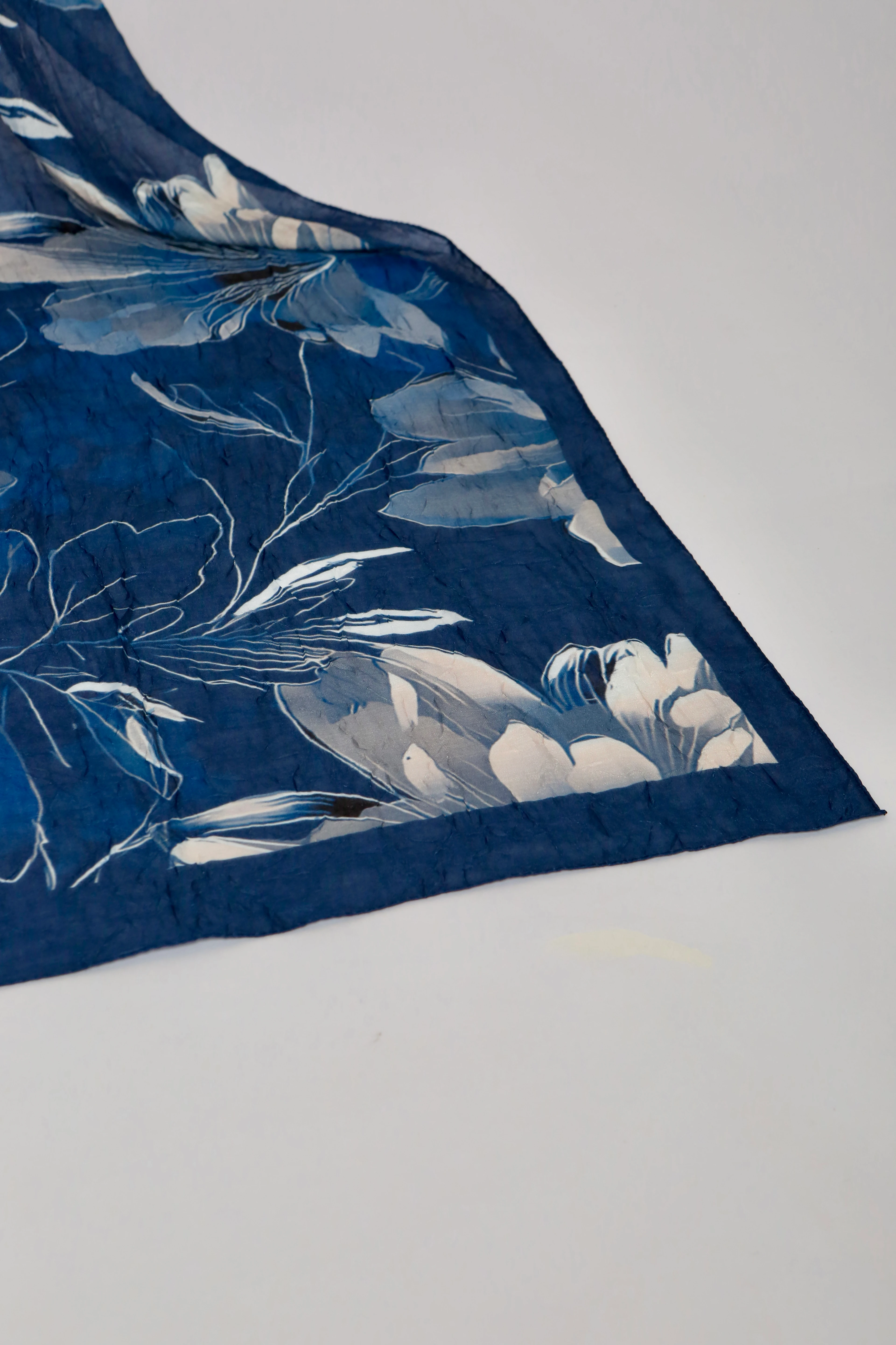 FLORA DESEN BAMBU KRAŞ ŞAL LACİVERT BEJ