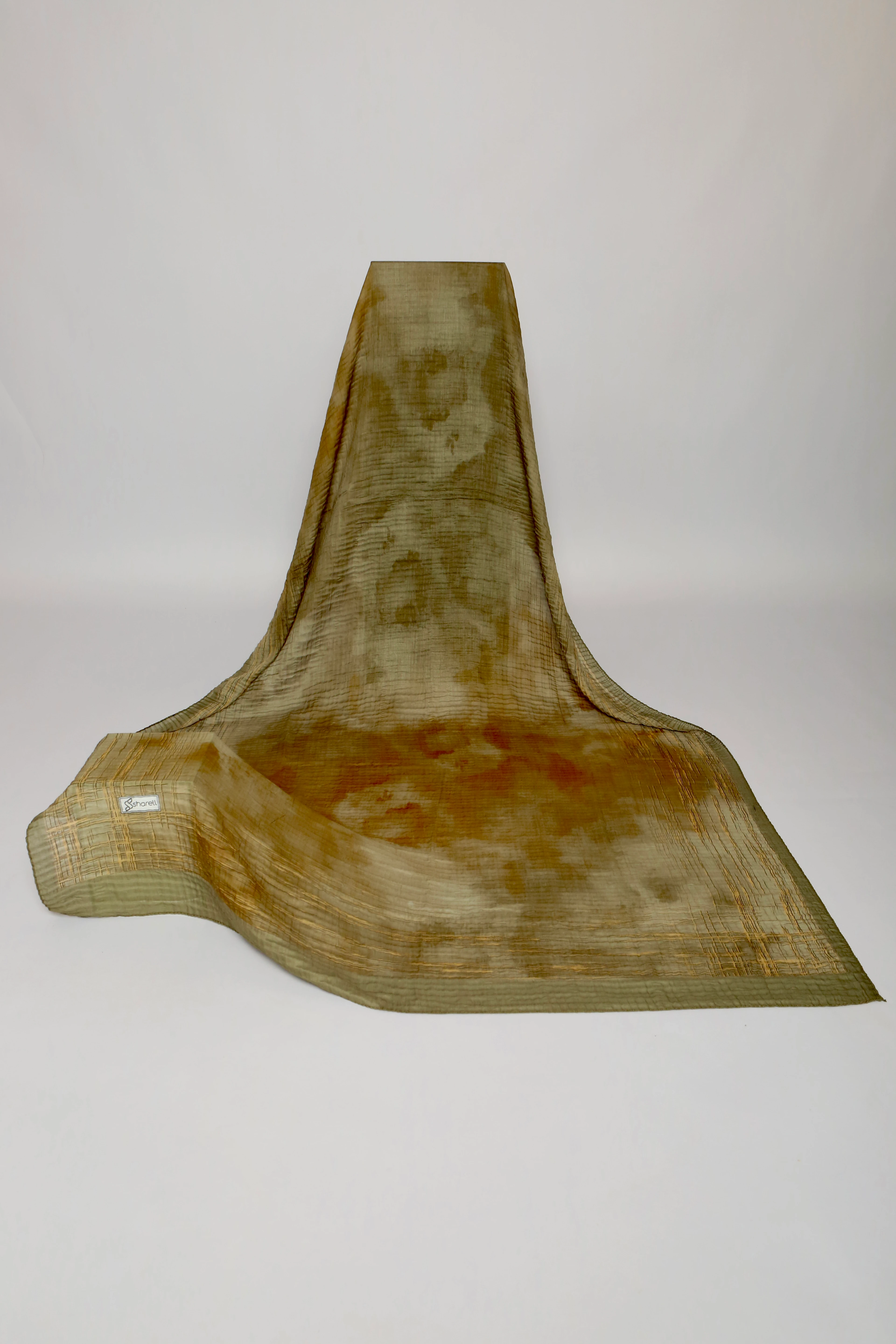 LUMEN DESEN MÜSLİN ŞAL ZEYTİN YEŞİLİ