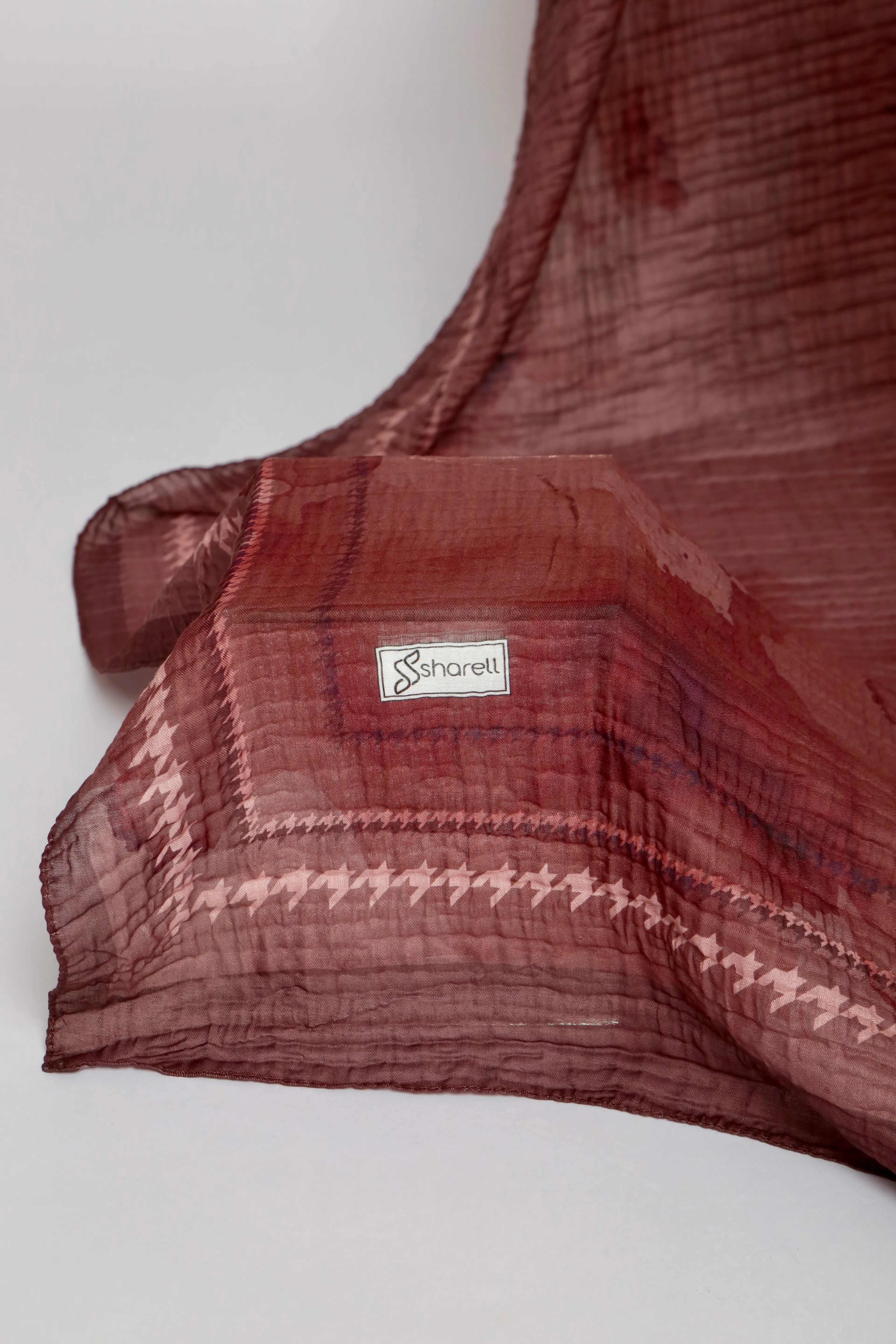 SOLARE DESEN MÜSLİN ŞAL KOYU MÜRDÜM