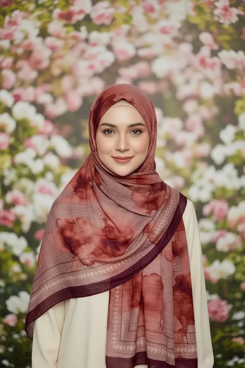 SOLARE DESEN MÜSLİN ŞAL GÜL KURUSU