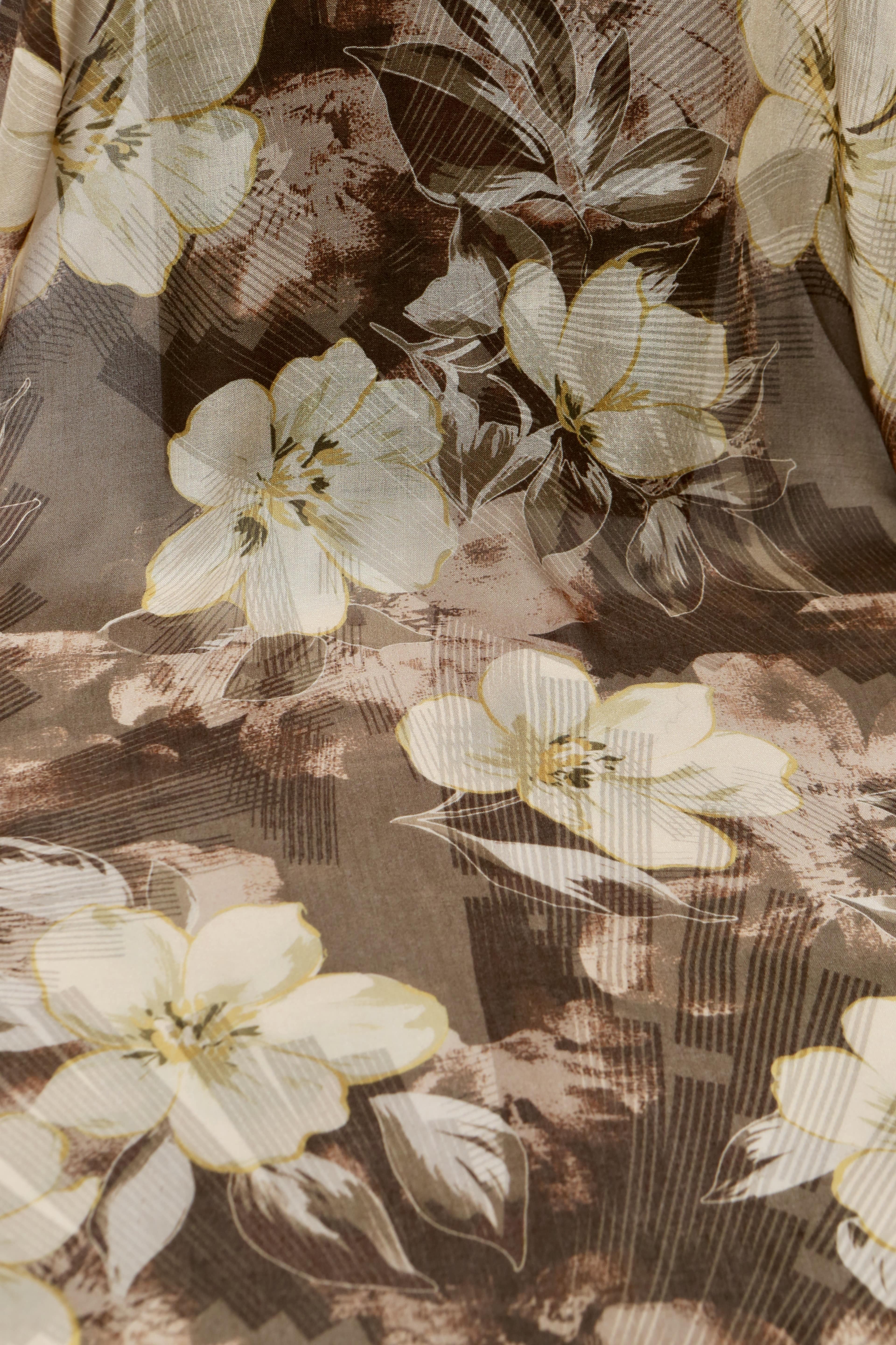 ELYSİA DESEN RAMİ ŞAL SICAK KAHVE