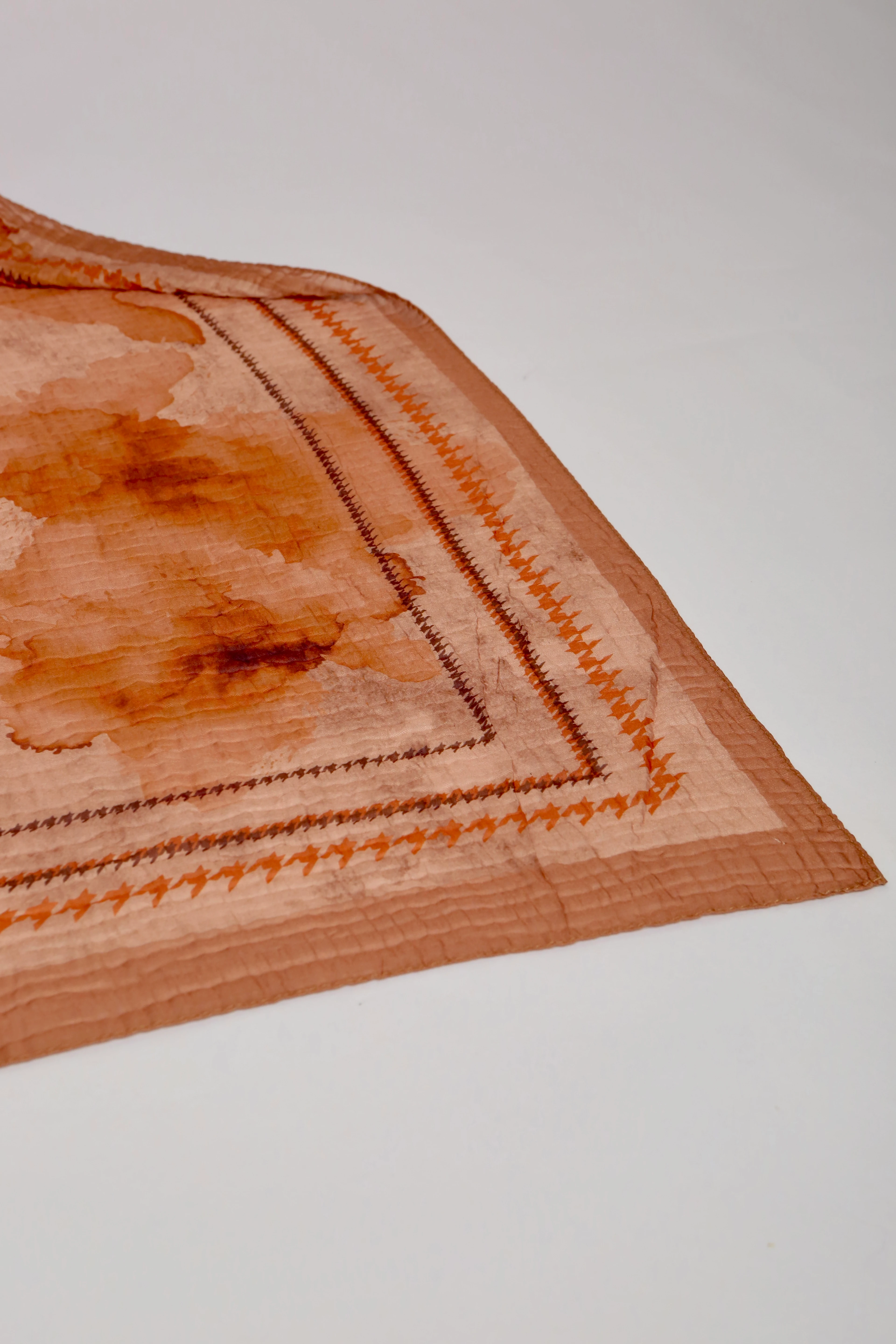 SOLARE DESEN MÜSLİN ŞAL TURUNCU KAHVE