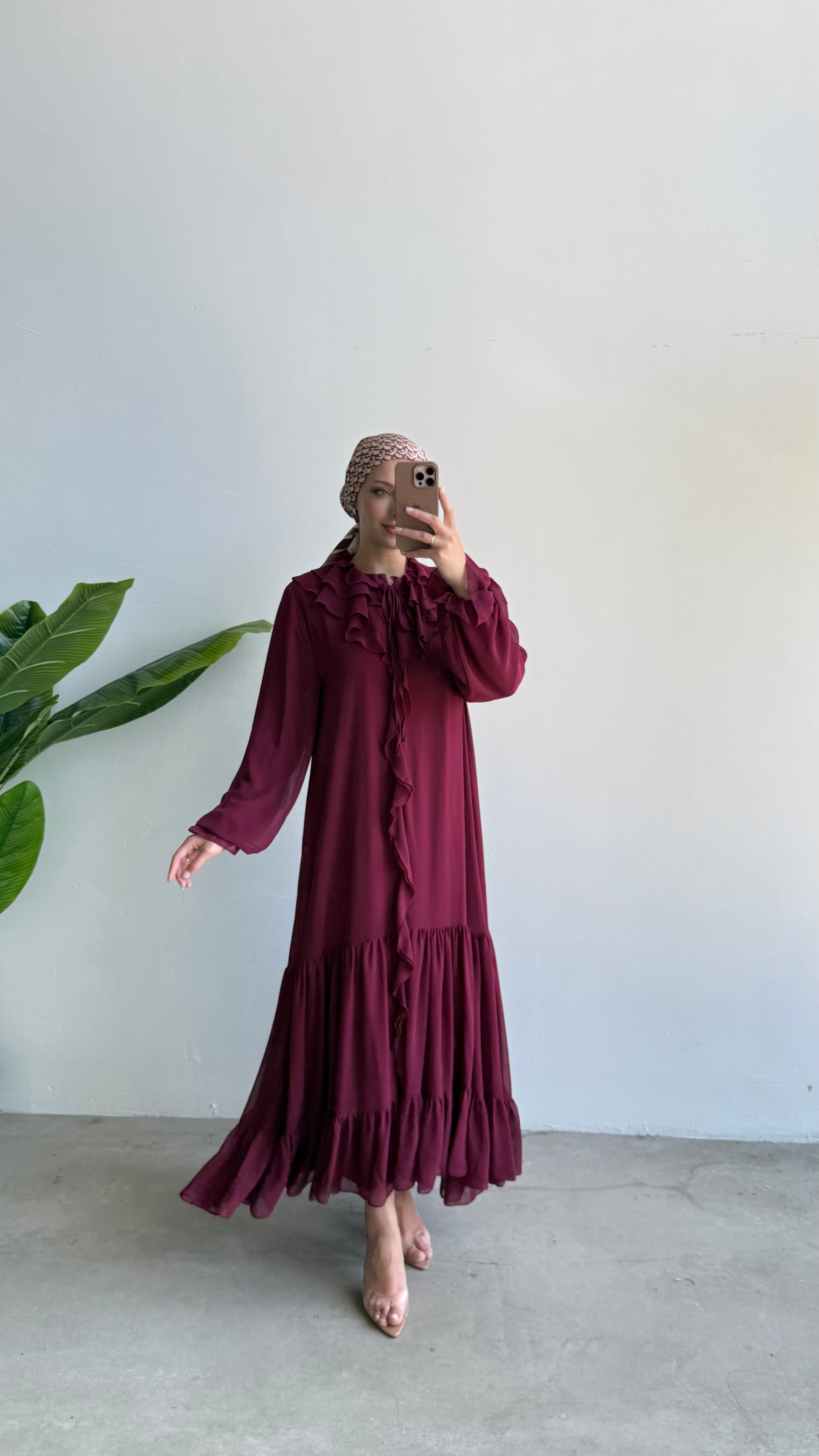Siya Elbise  - Bordo