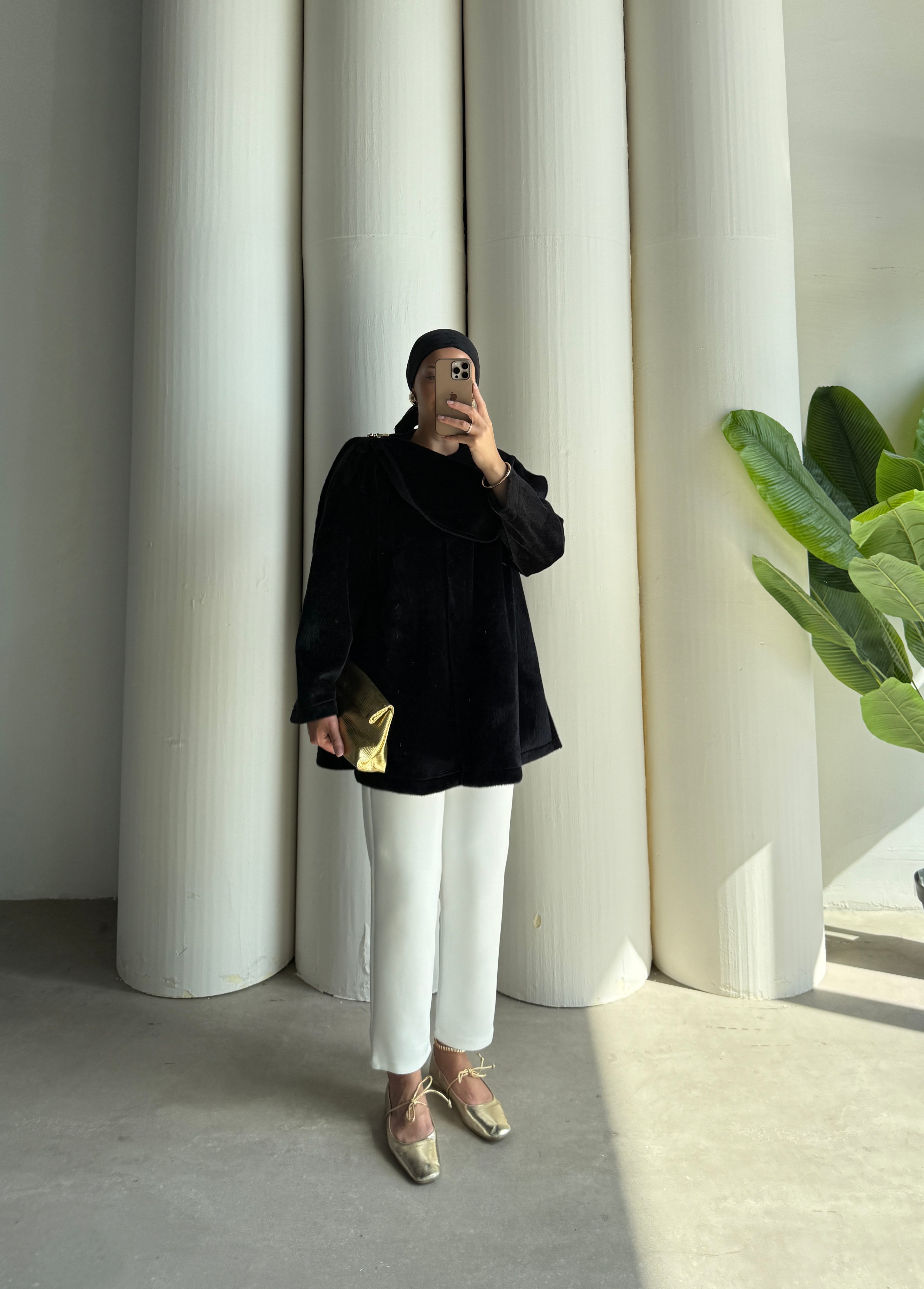 Delicia kaşe ceket - Siyah