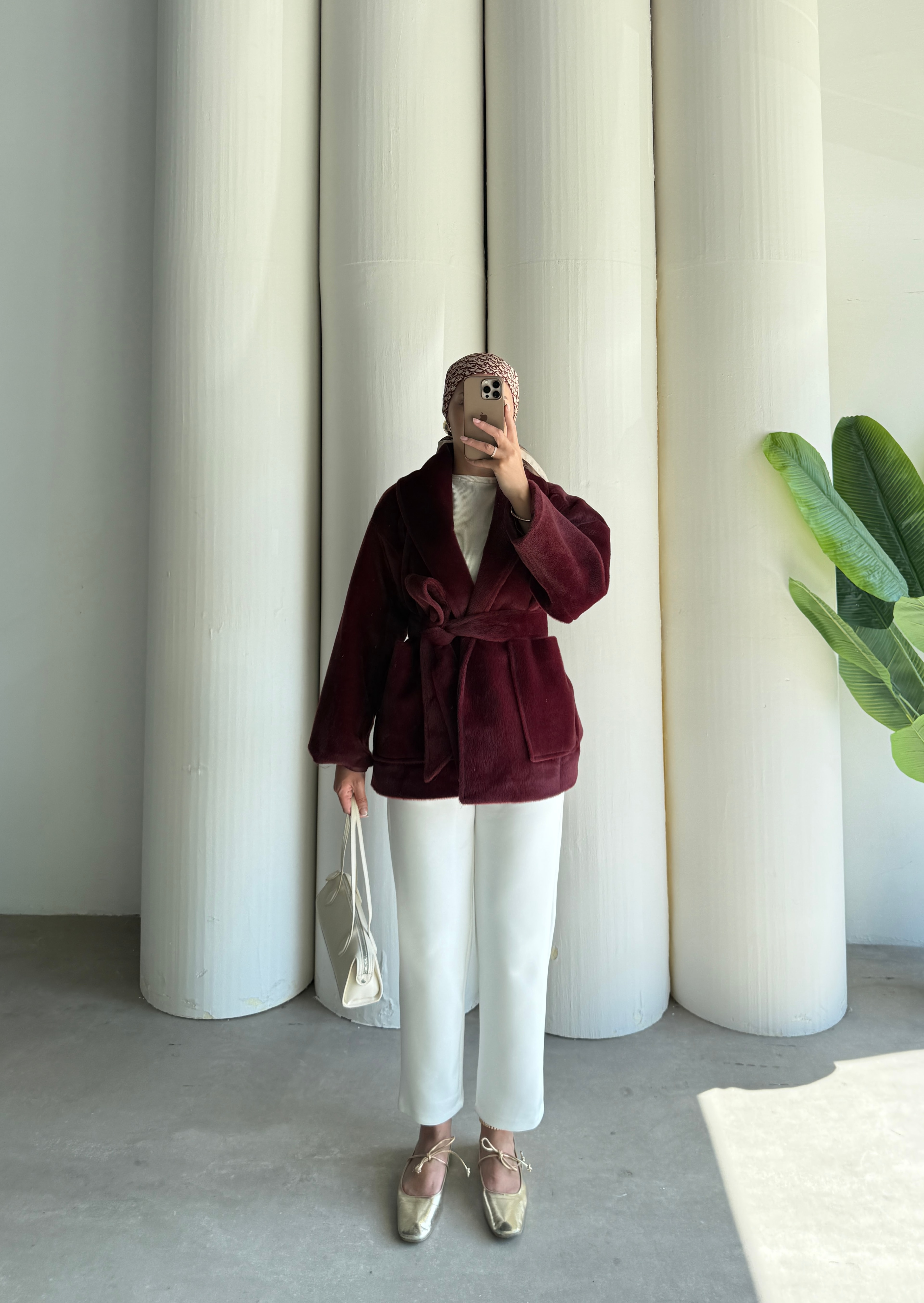 Fabiola Kaşe Ceket - Bordo