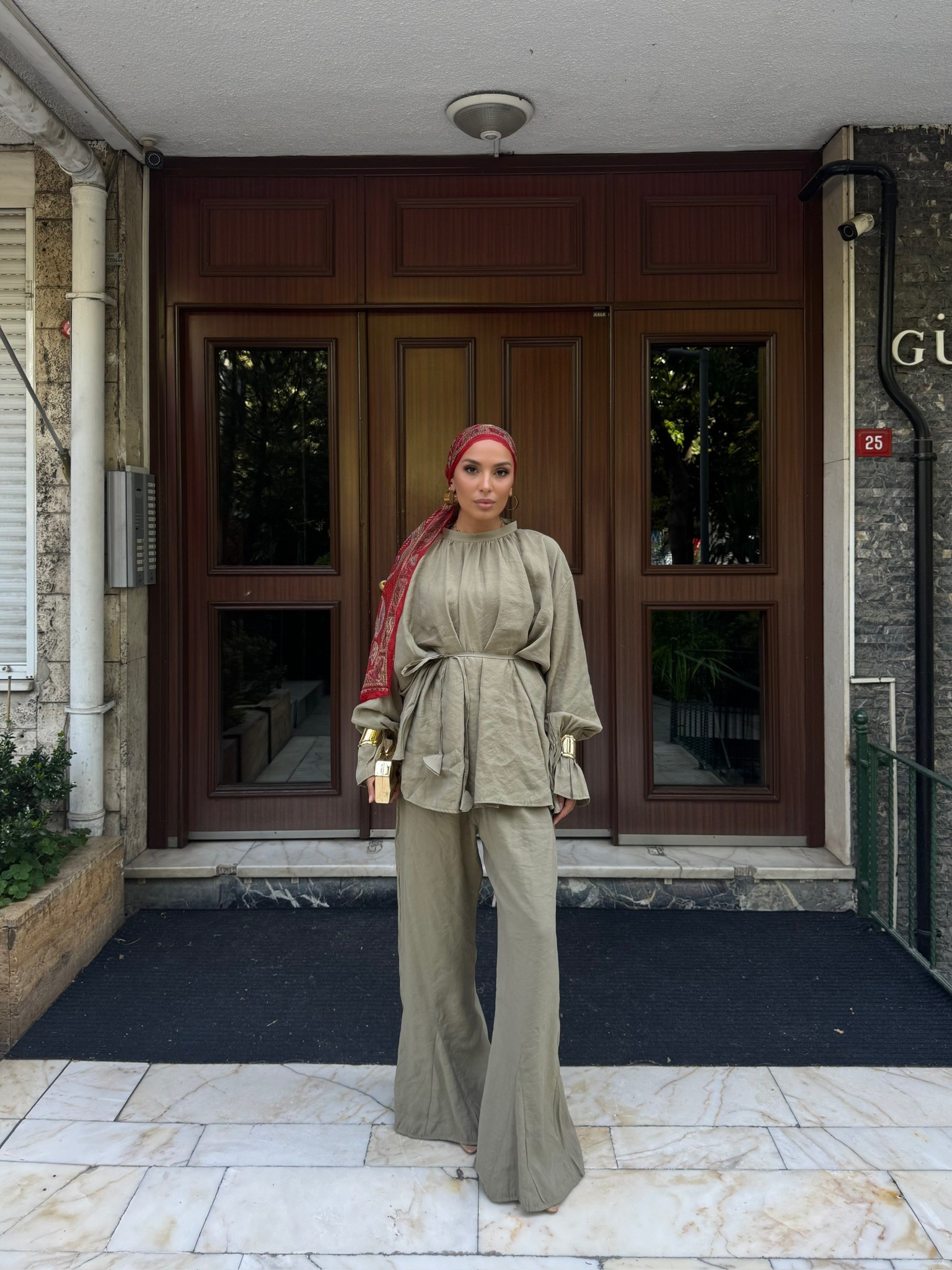 LİNEN PANTOLONLU TAKIM - Haki