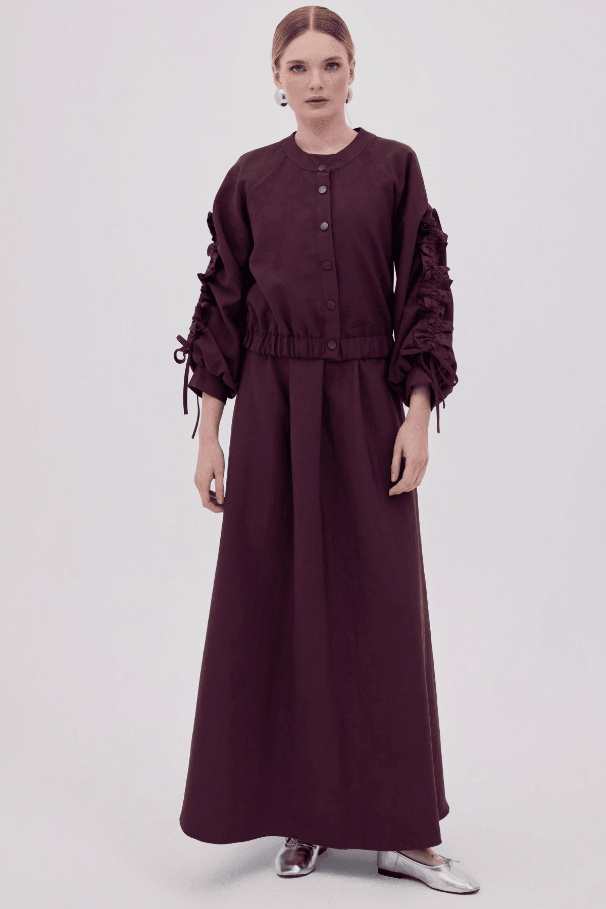 Adel Ceket Elbise - Bordo