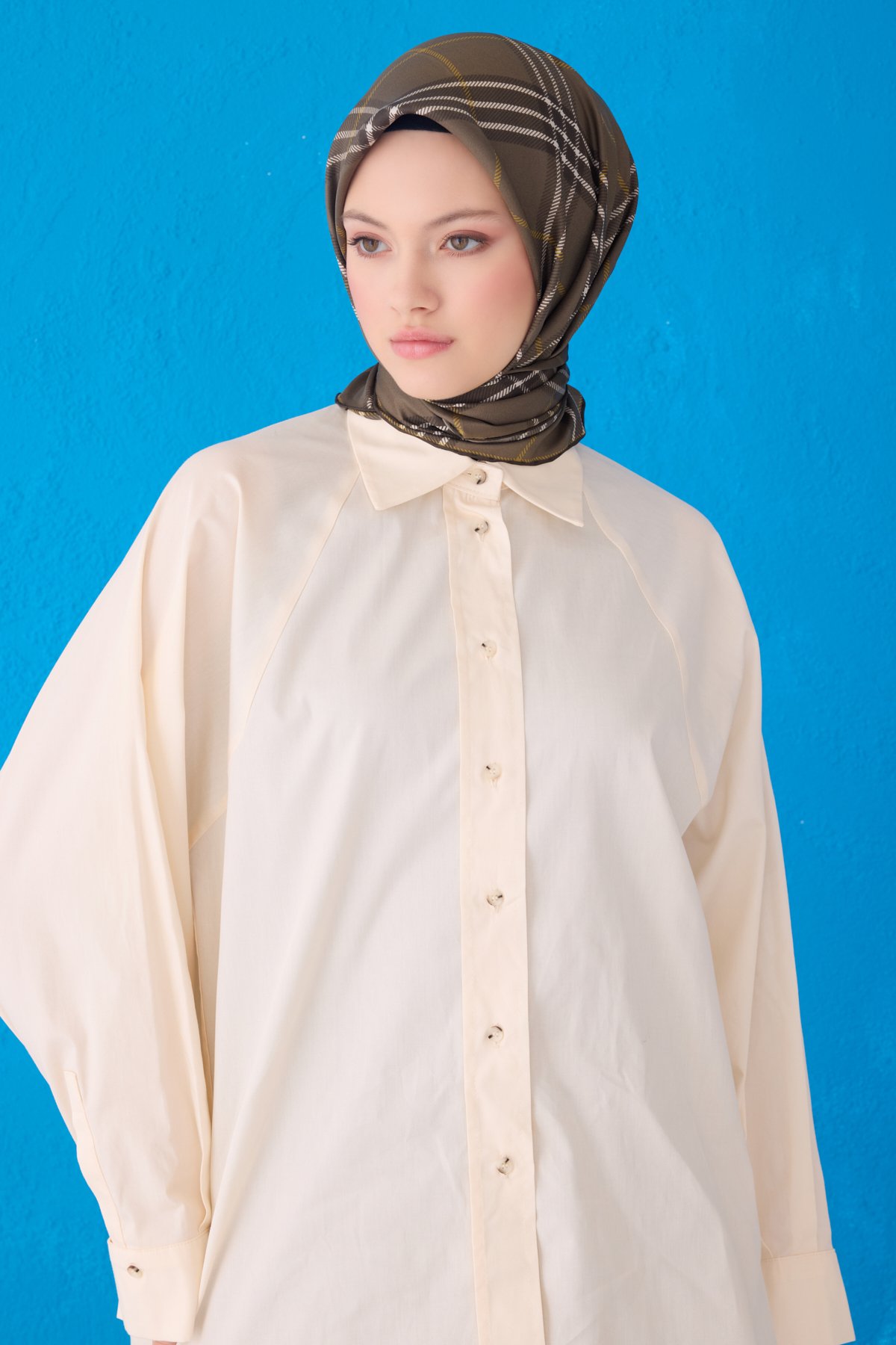 Belli Twill İpek Eşarp 4122D - Haki-84