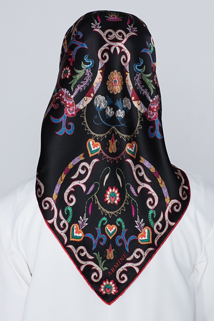 Armine Nostalji Serisi İpek Twill Eşarp 8039D-09