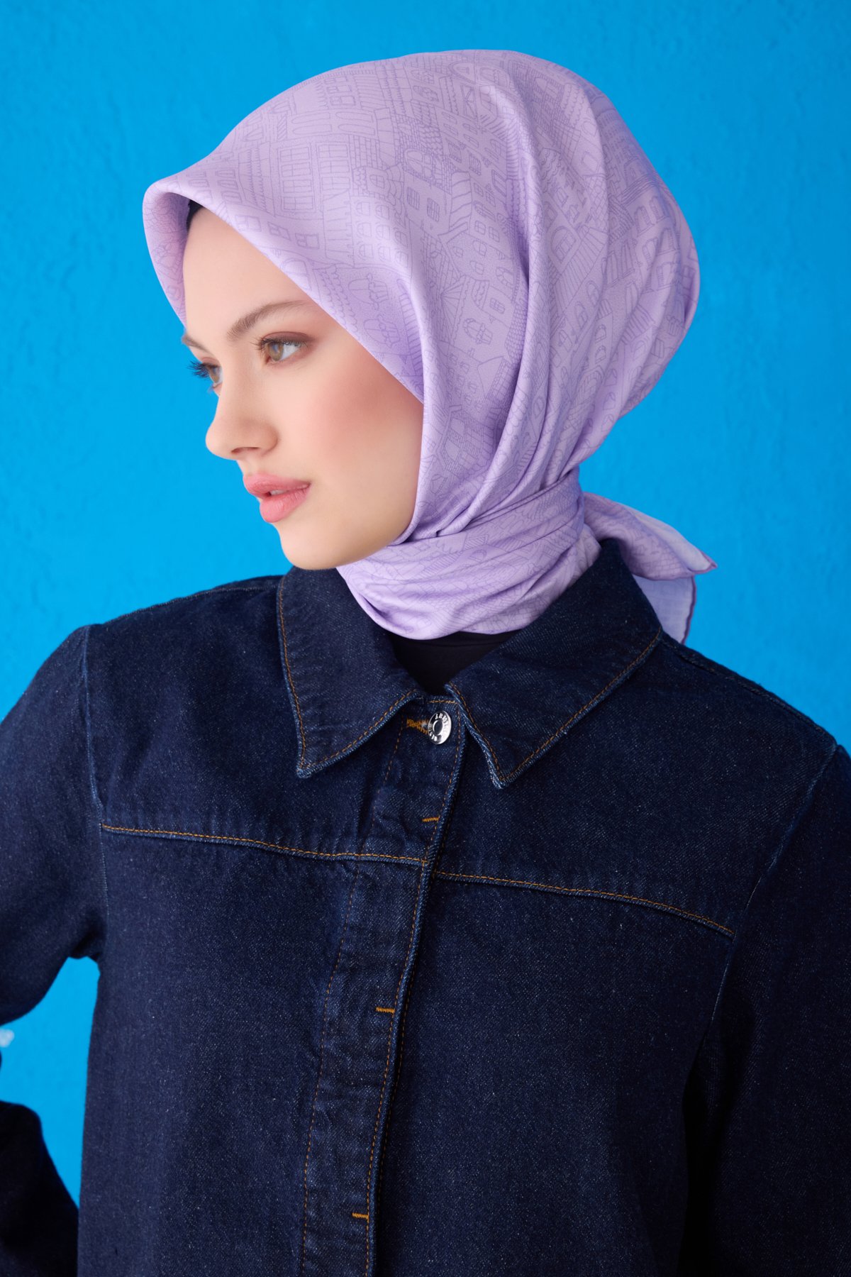 Belli Twill İpek Eşarp 4110D - Lila