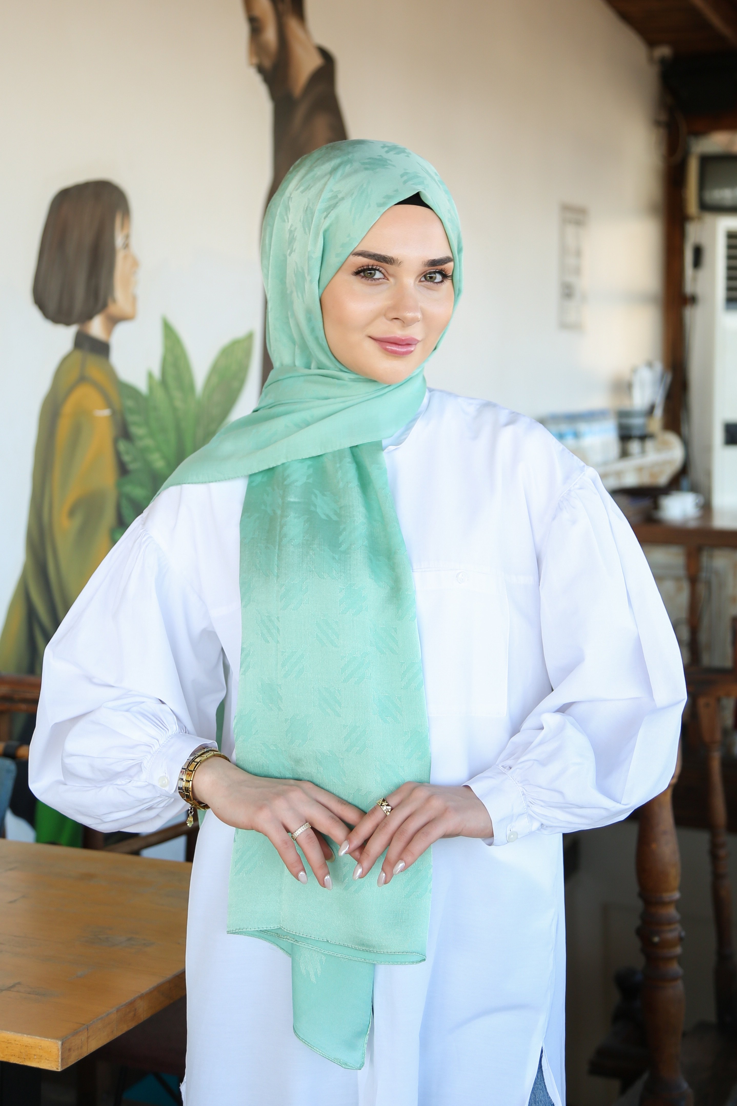 Armine Trend Lyon Şal 4 - Su Yeşili-247311
