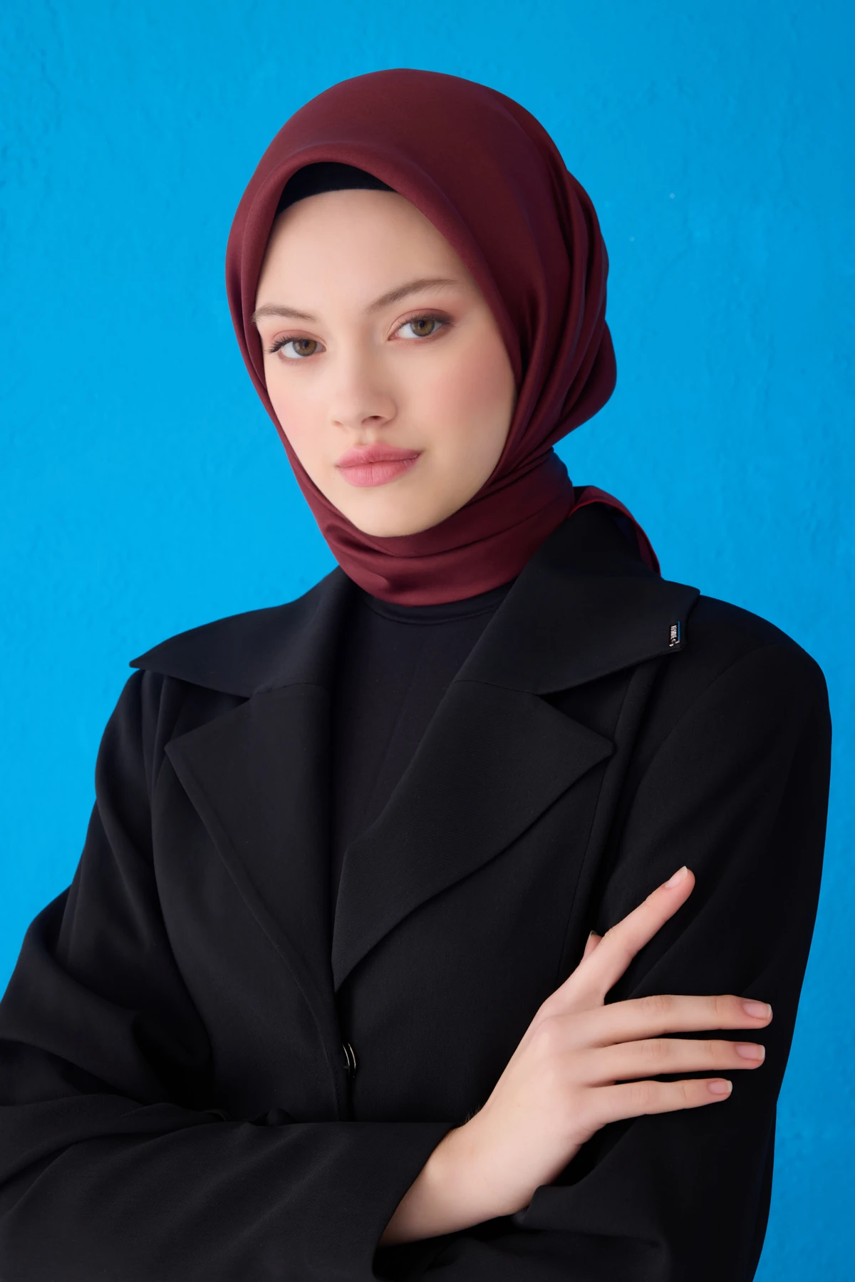Belli Twill İpek Eşarp 4129D - Bordo-04