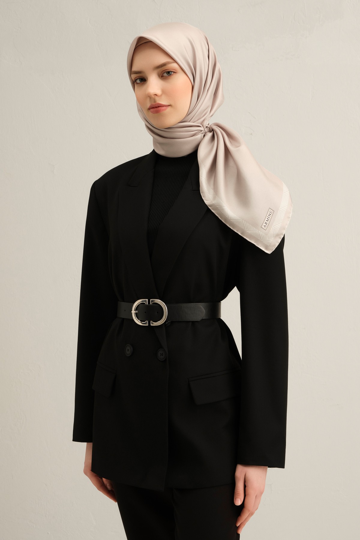 Armine Twill İpek Eşarp 9357D - Taş Rengi -