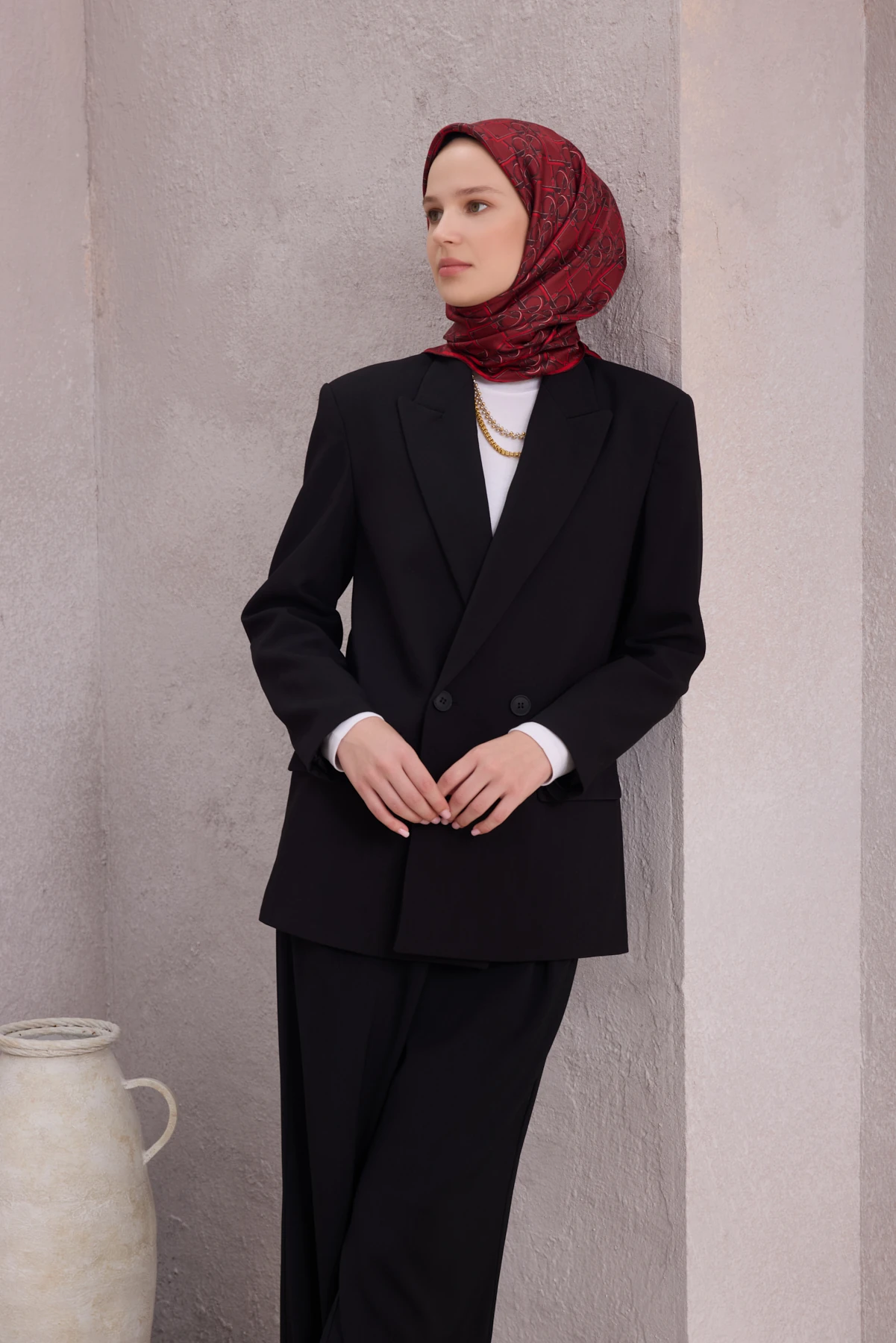 Belli Twill İpek Eşarp 4214D - 31-Kırmızı