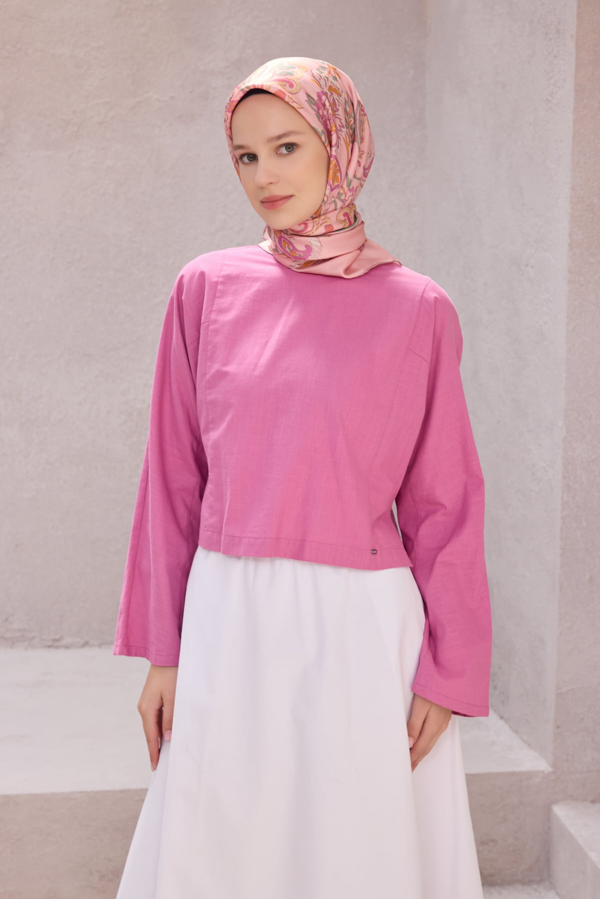 Belli Twill İpek Eşarp 4207D - 14-Pudra