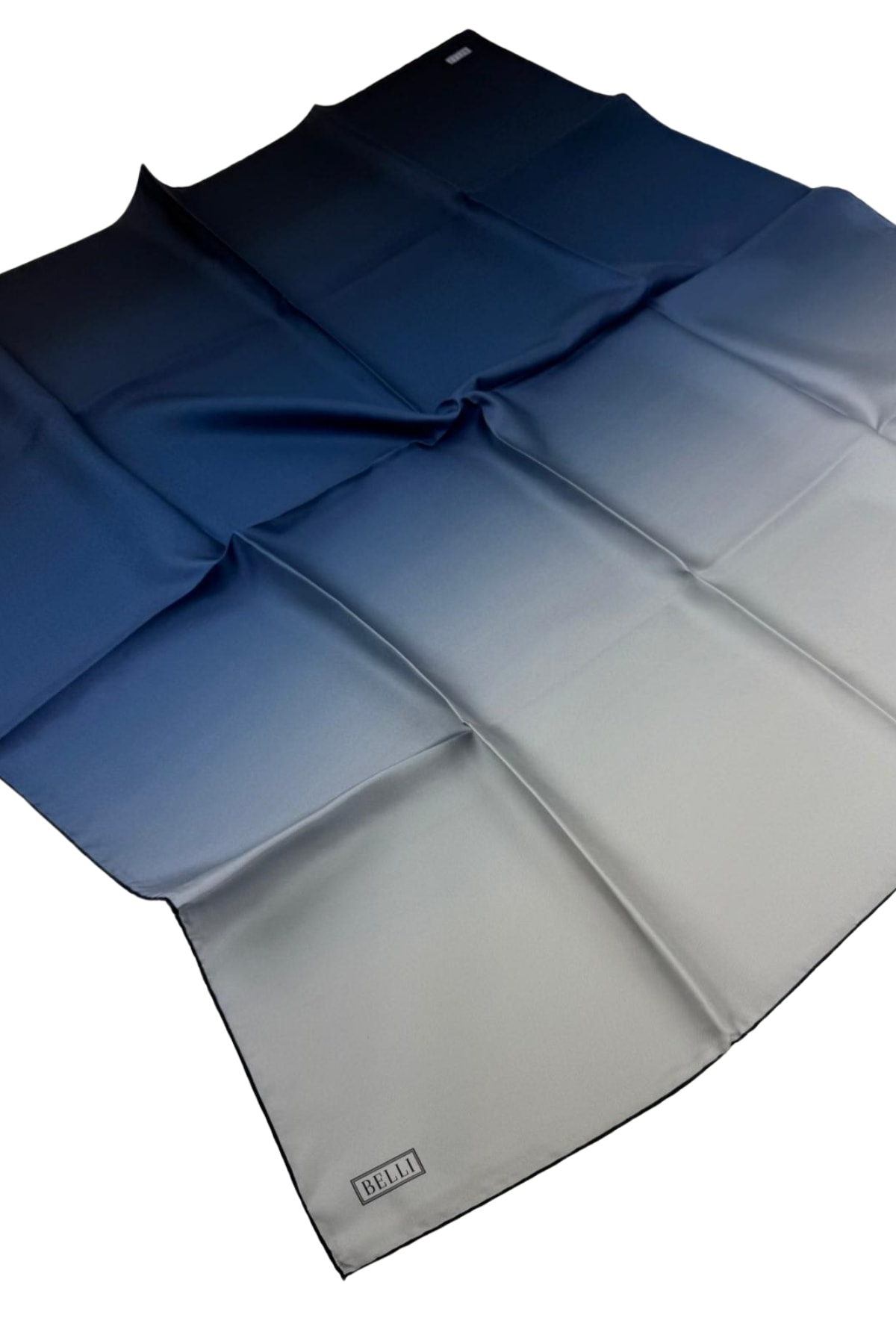 Belli Twill İpek Eşarp 4224D - 37-Lacivert-Ekru