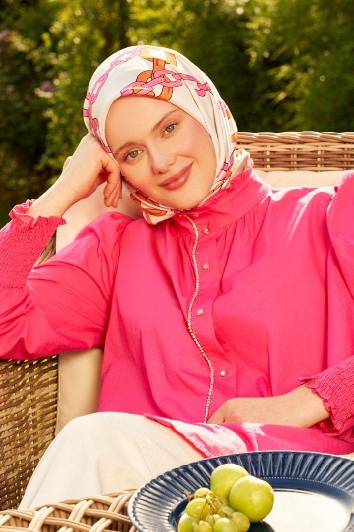 Levidor Twill Eşarp (Trend) LDT266-01 - KREM-PEMBE