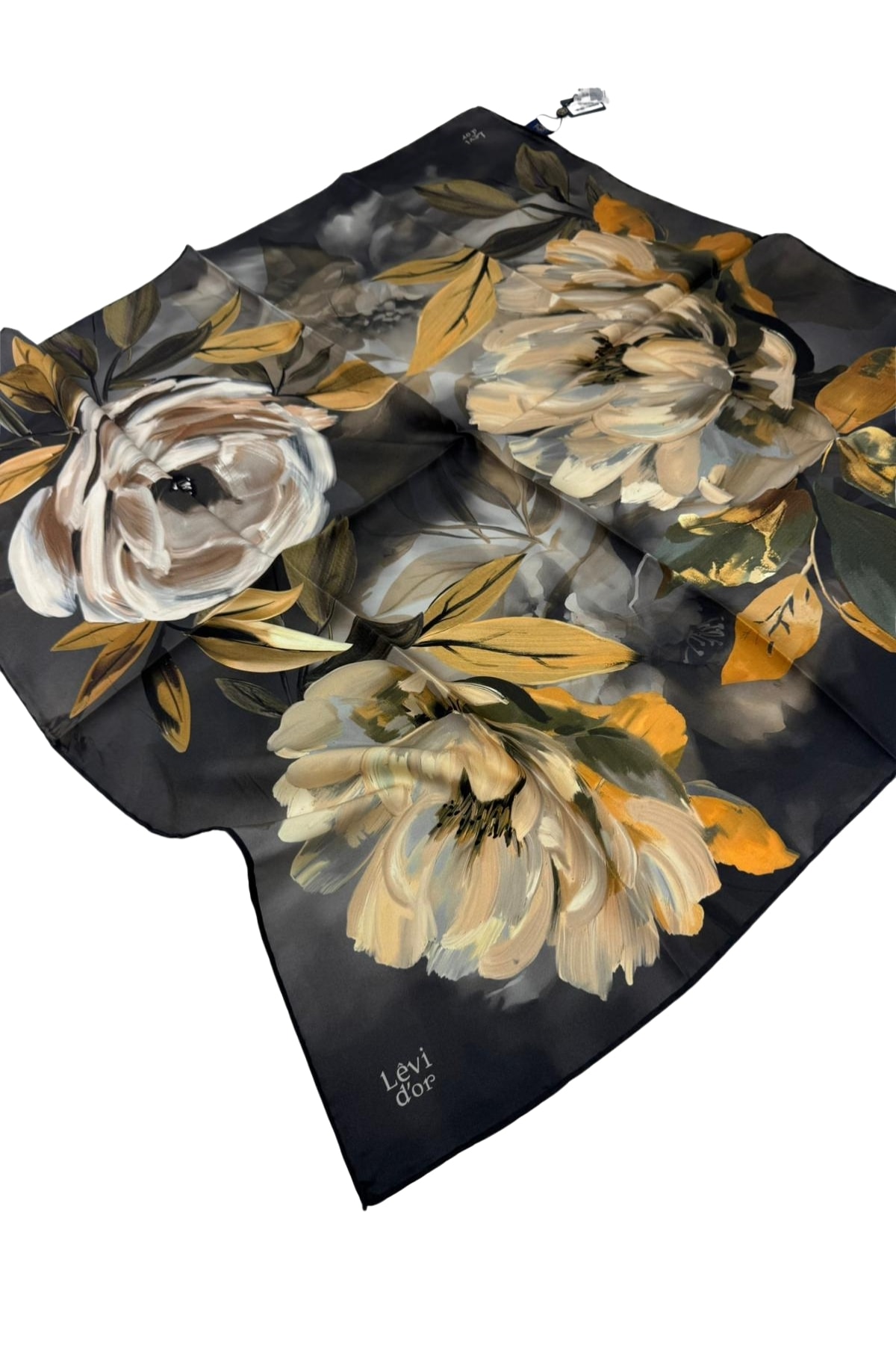 Levidor Twill İpek Eşarp LD1103 - 01-Antrasit-Taba