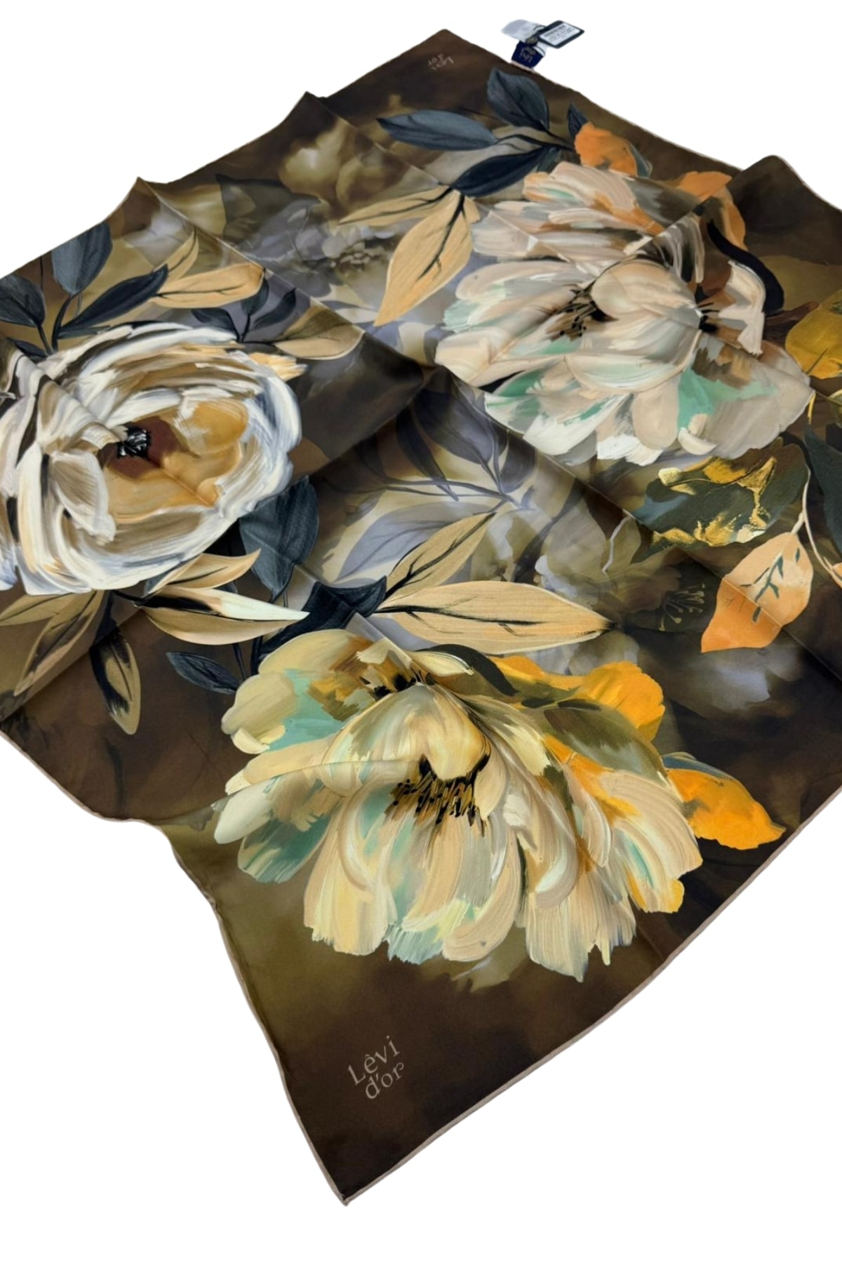 Levidor Twill İpek Eşarp LD1103 - 02-Taba-Krem-Su Yeşili