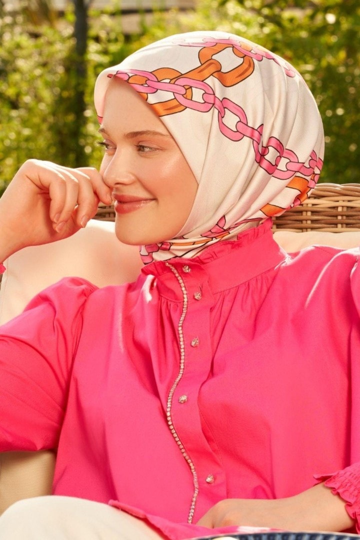 Levidor Twill Eşarp (Trend) LDT266-01 - KREM-PEMBE