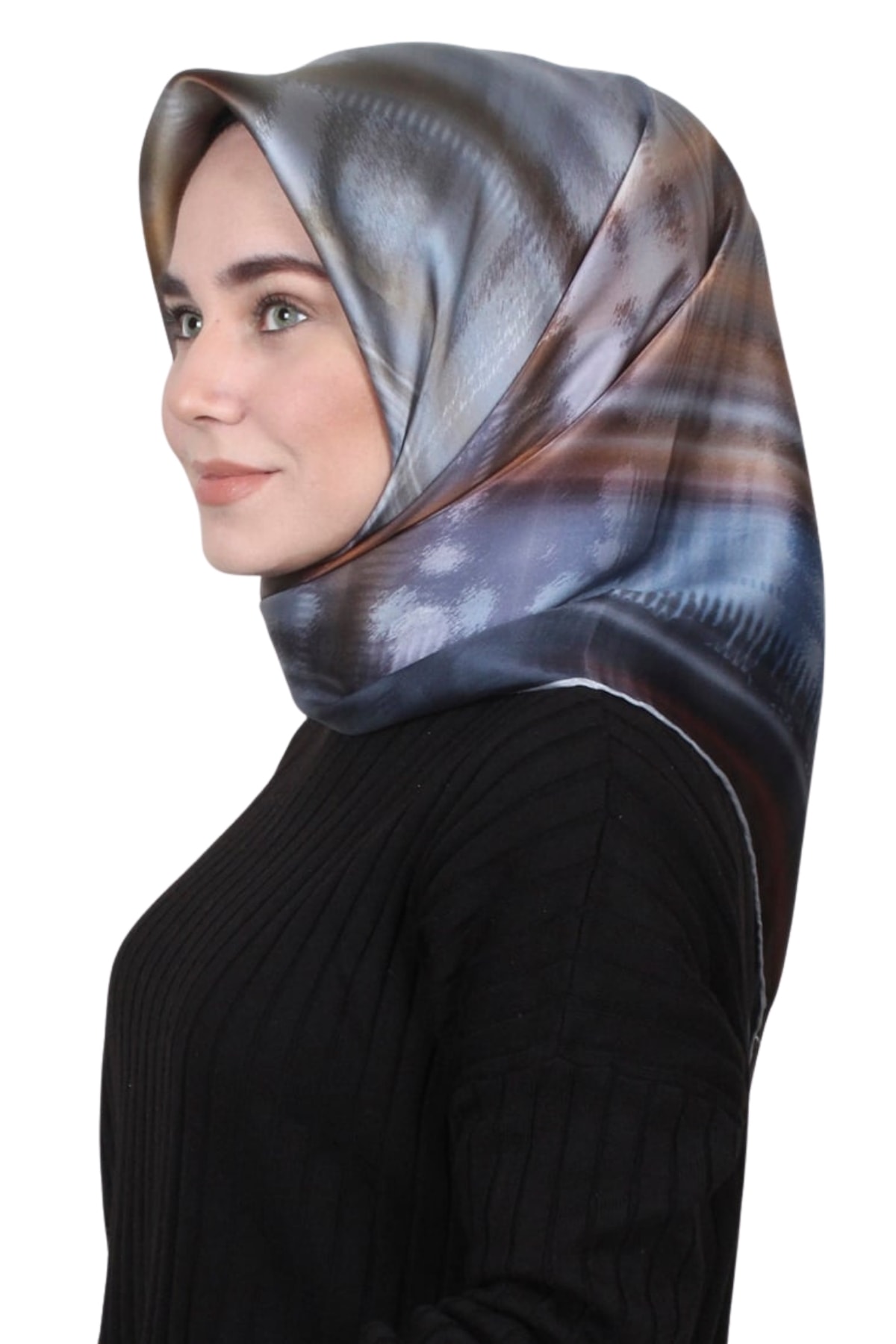 Armine Nostalji Serisi İpek Sura Eşarp 8323DS-01 - İndigo-Çok Renkli-80