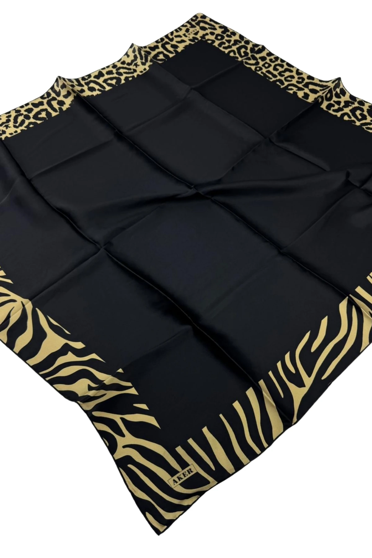 Aker Best Of Serisi Sura İpek Eşarp 8694701-313 - 316-Siyah-Gold