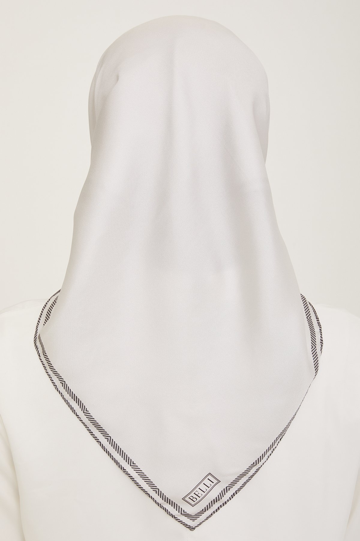 Belli Twill İpek Eşarp 4009D - Gümüş Gri-10