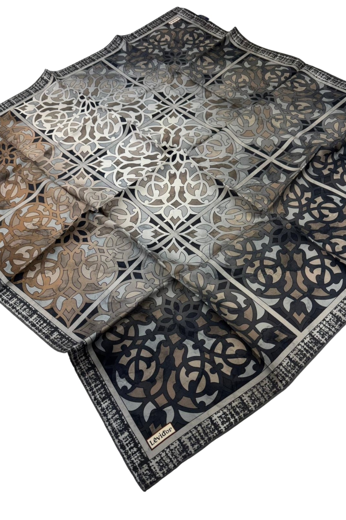 Levidor Twill İpek Eşarp LD1120 - 06-Antrasit-Gri-Vizon