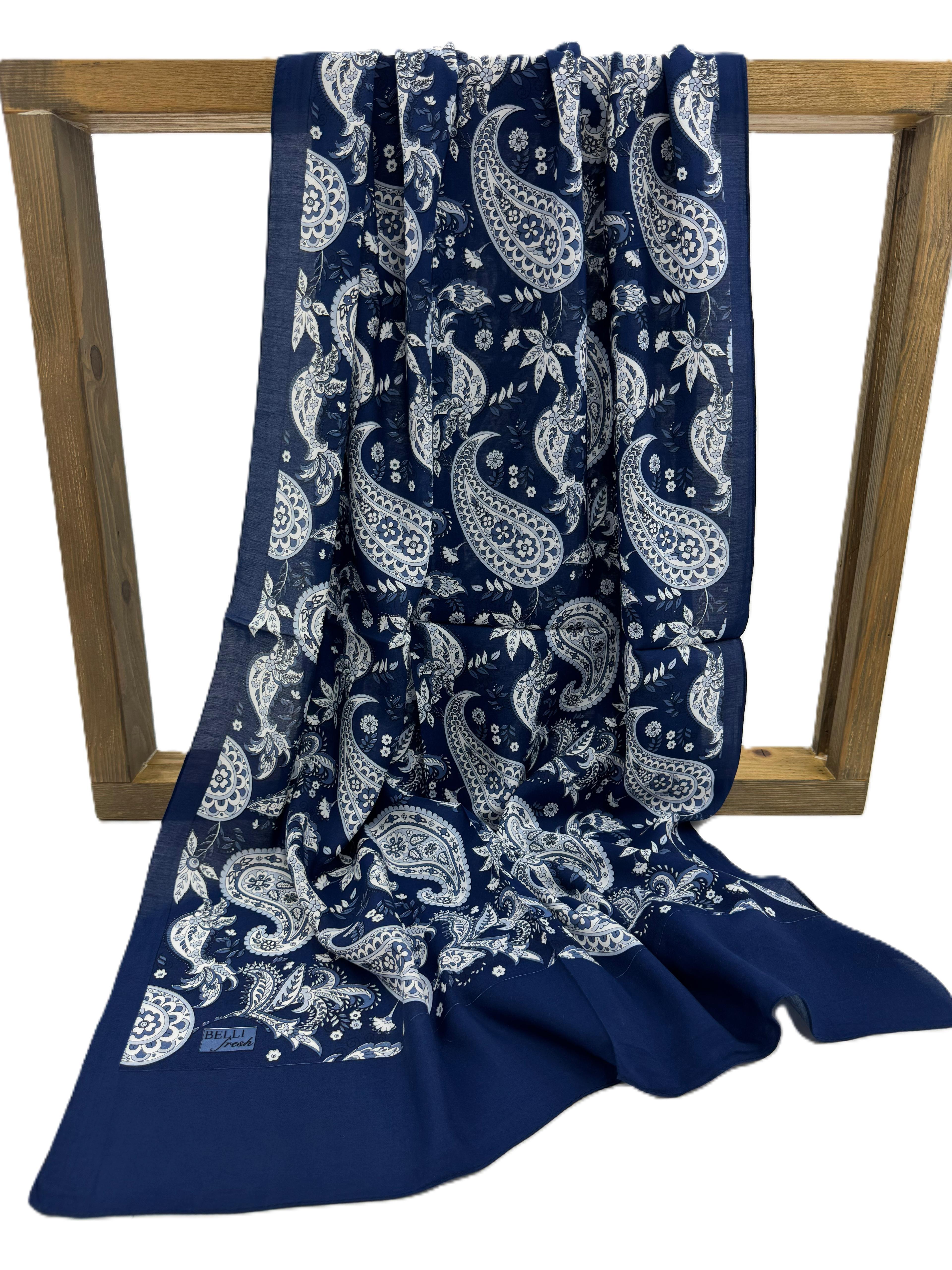 Belli Fresh Defne Şal 6380-2 - Saks Mavisi-18