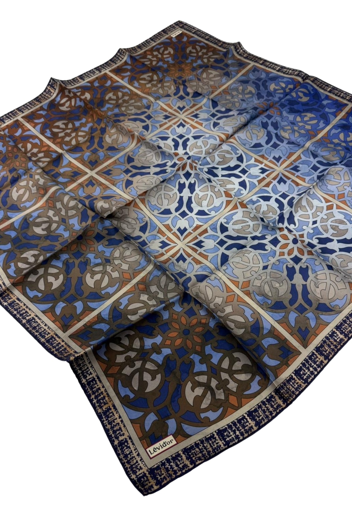 Levidor Twill İpek Eşarp LD1120 - 02-İndigo-Taba