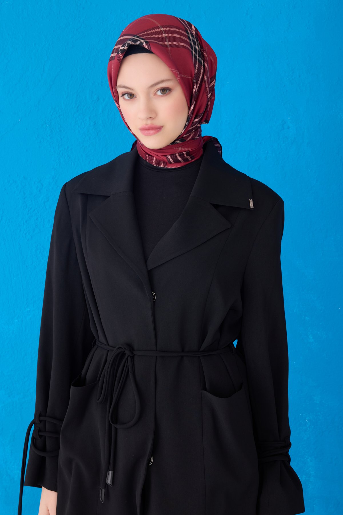 Belli Twill İpek Eşarp 4122D - Vişne Çürüğü-54