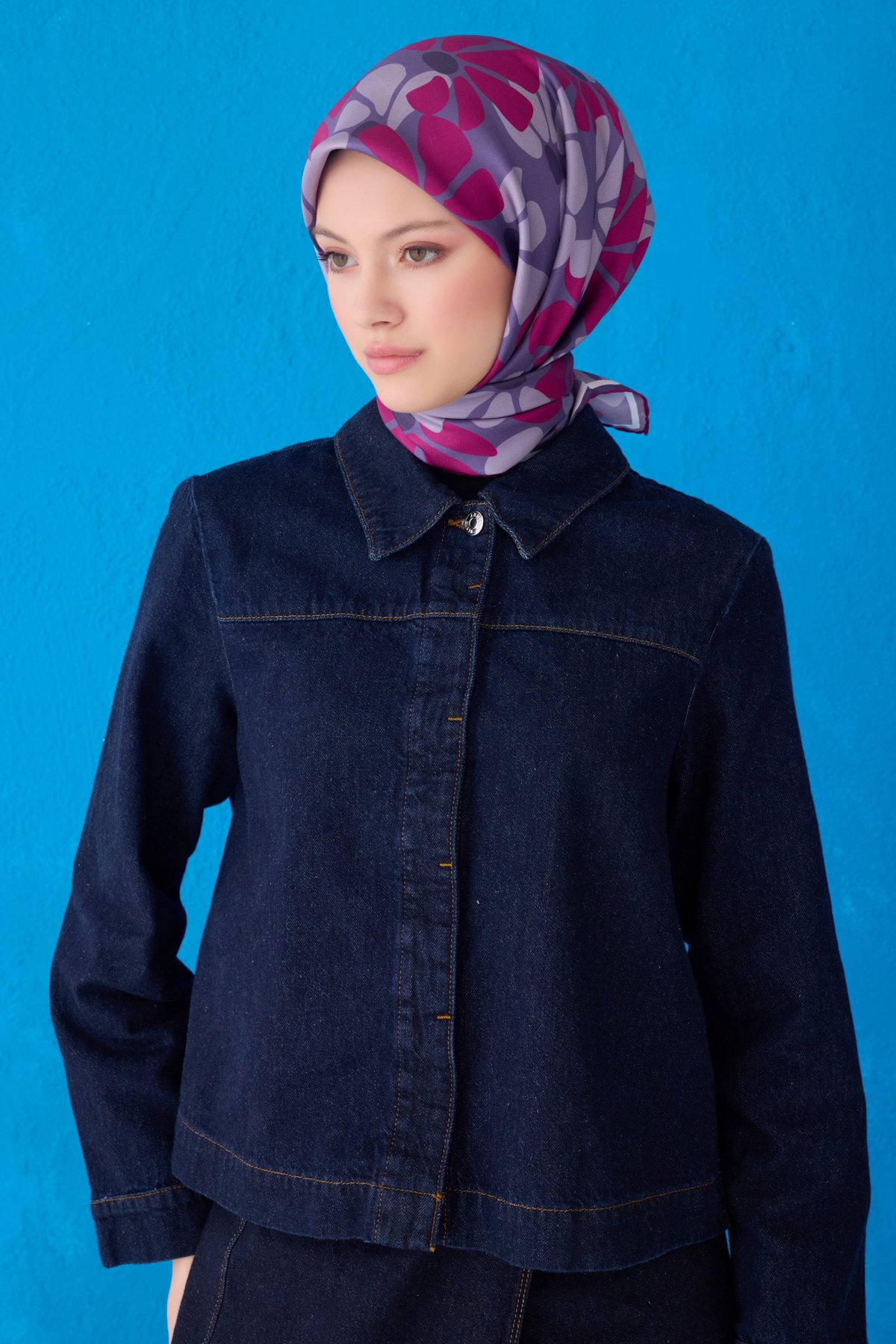 Belli Twill İpek Eşarp 4116D - Çok Renkli 1