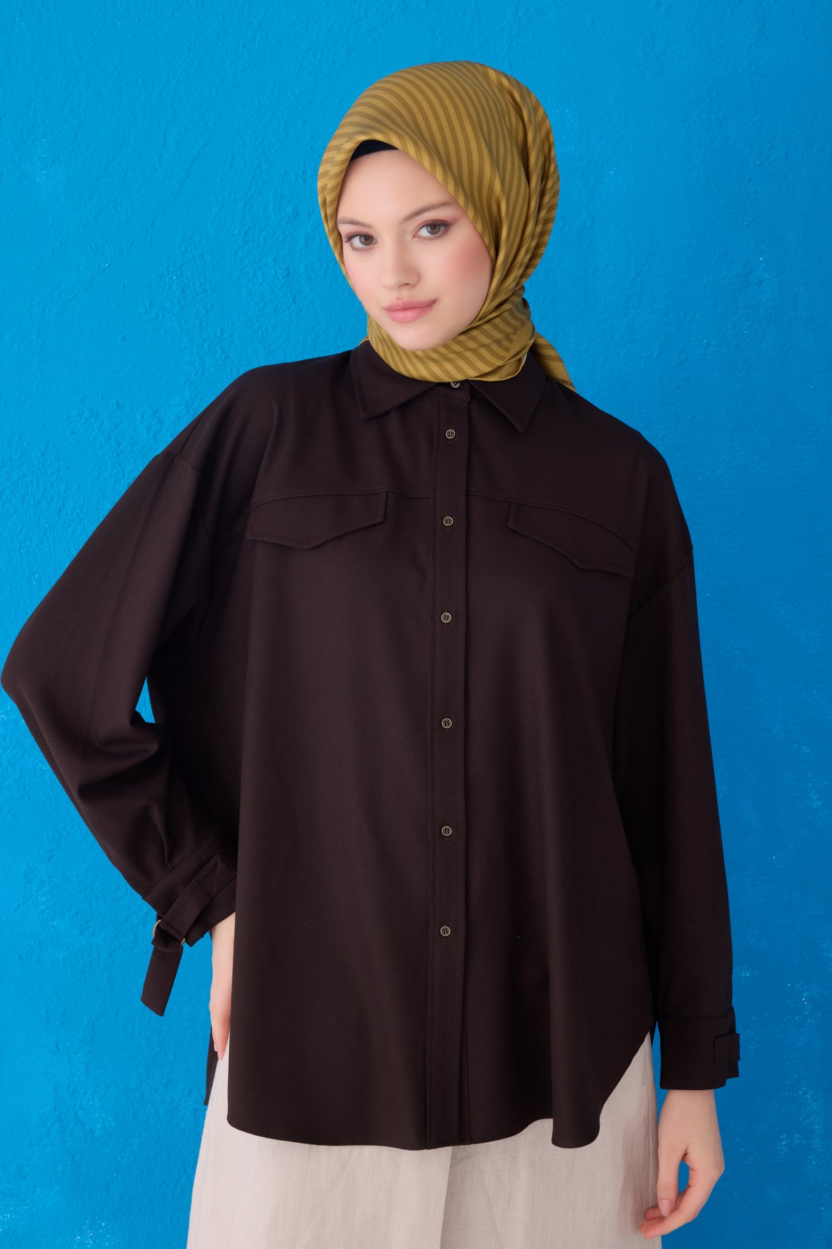 Belli Twill İpek Eşarp 4115D - Fıstık Yeşili