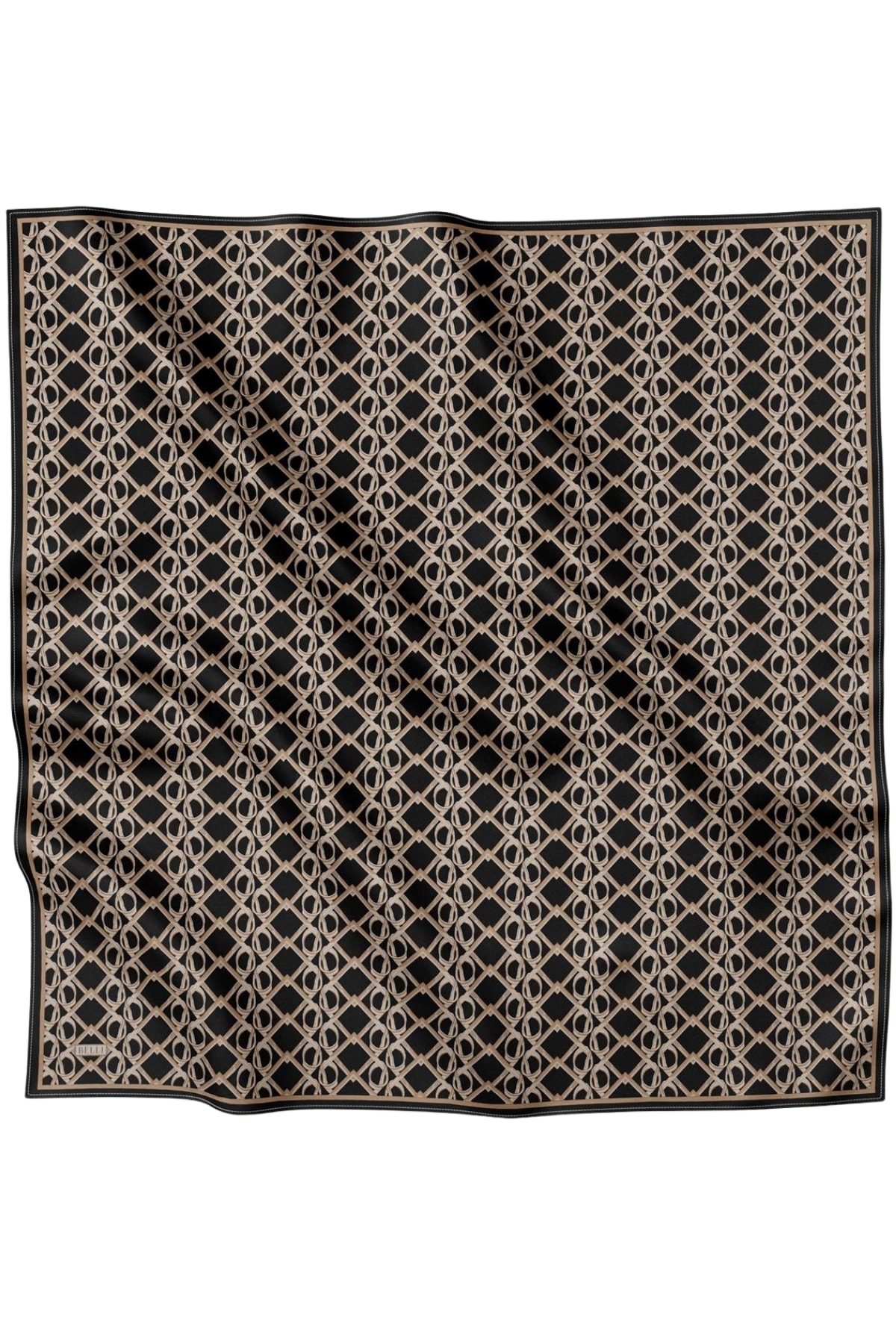 Belli Twill İpek Eşarp 4214D - 86-Siyah