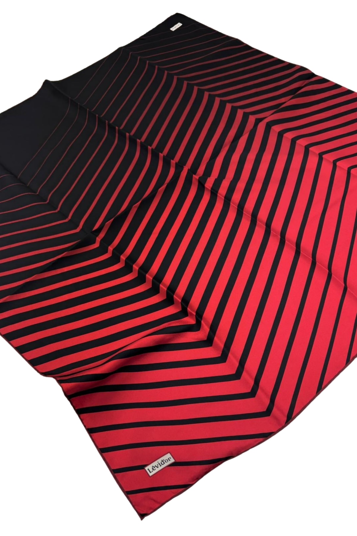 Levidor Twill İpek Eşarp LD1114 - 03-Kırmızı-Siyah