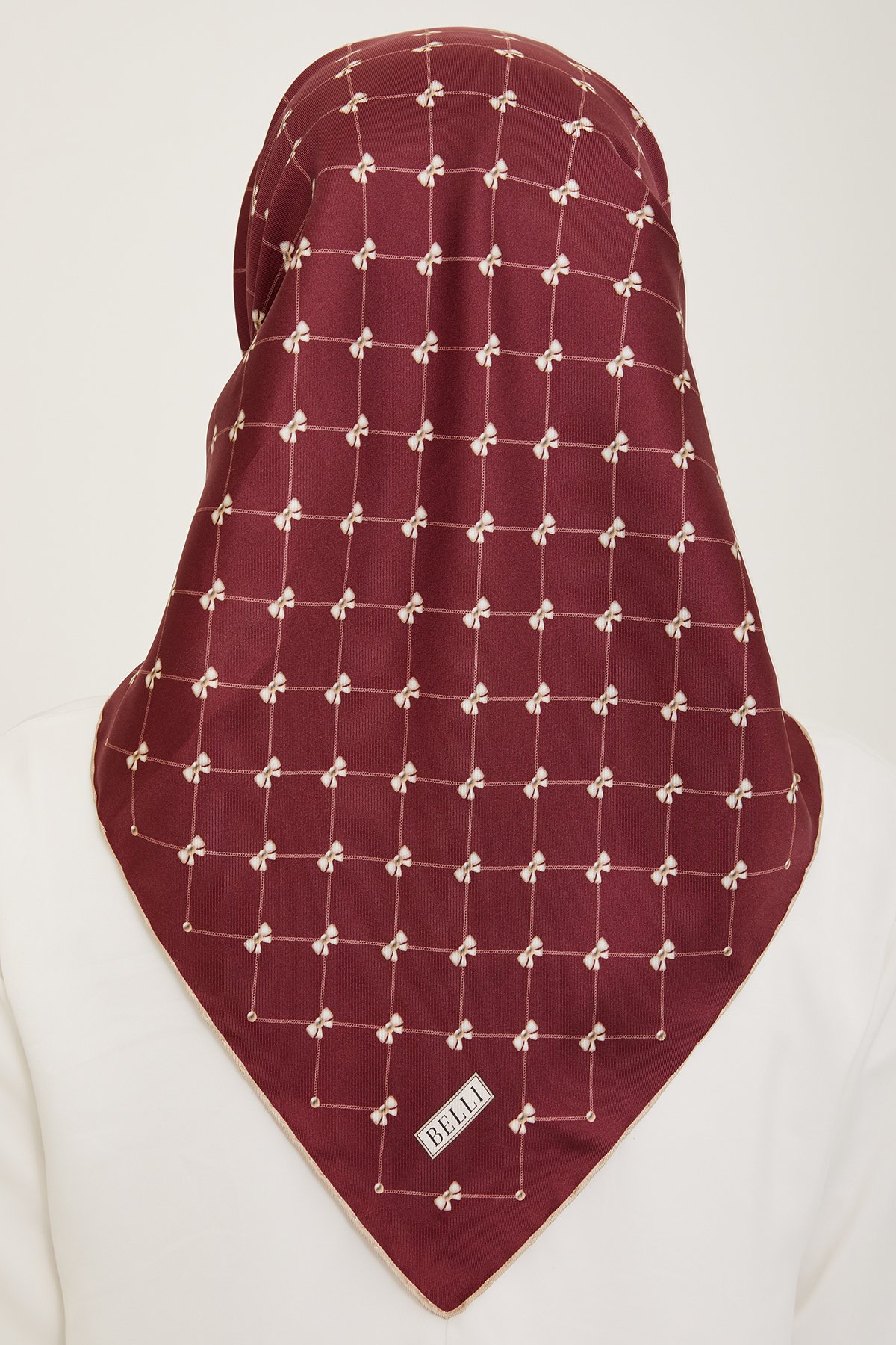 Belli Twill İpek Eşarp 4006D- - Bordo-31