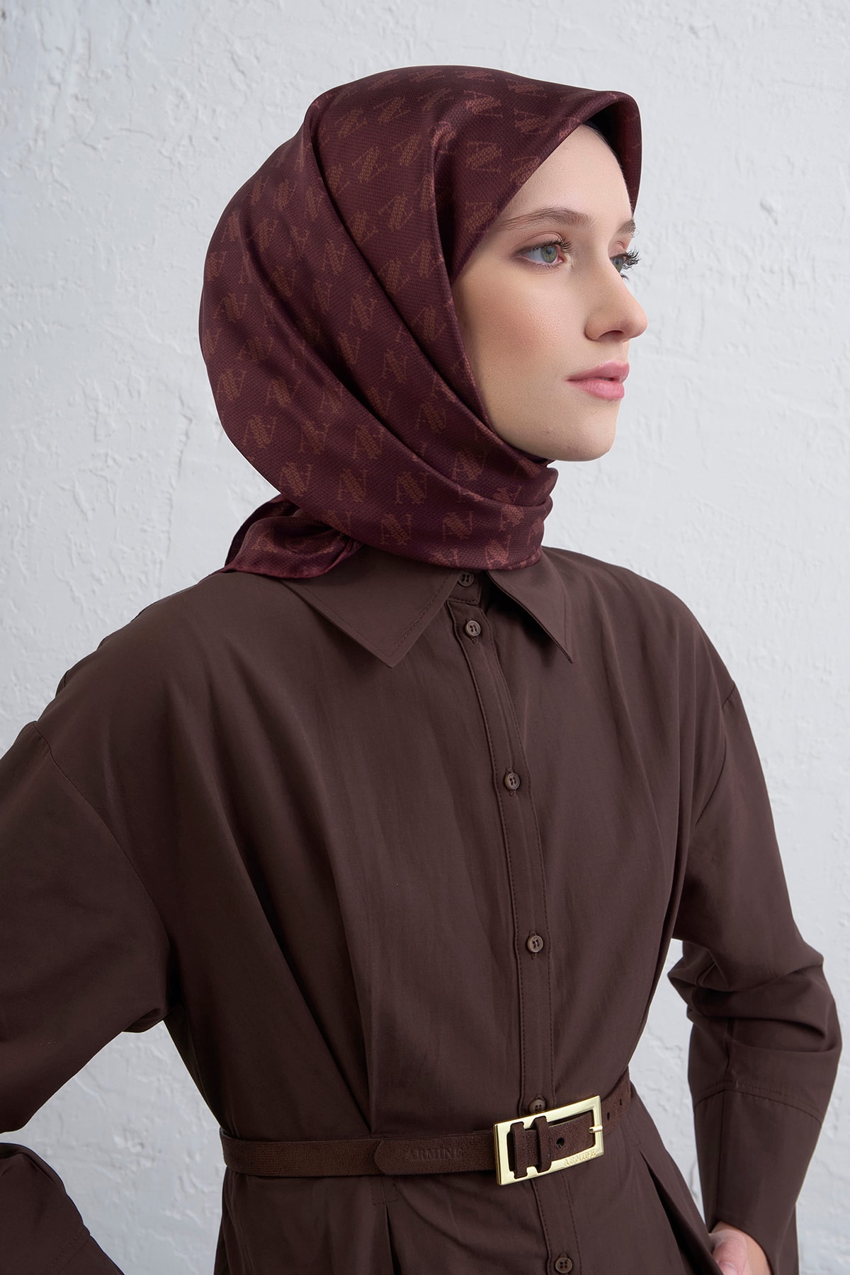 Armine Sura İpek Eşarp 9412DS - 04-Şarabi