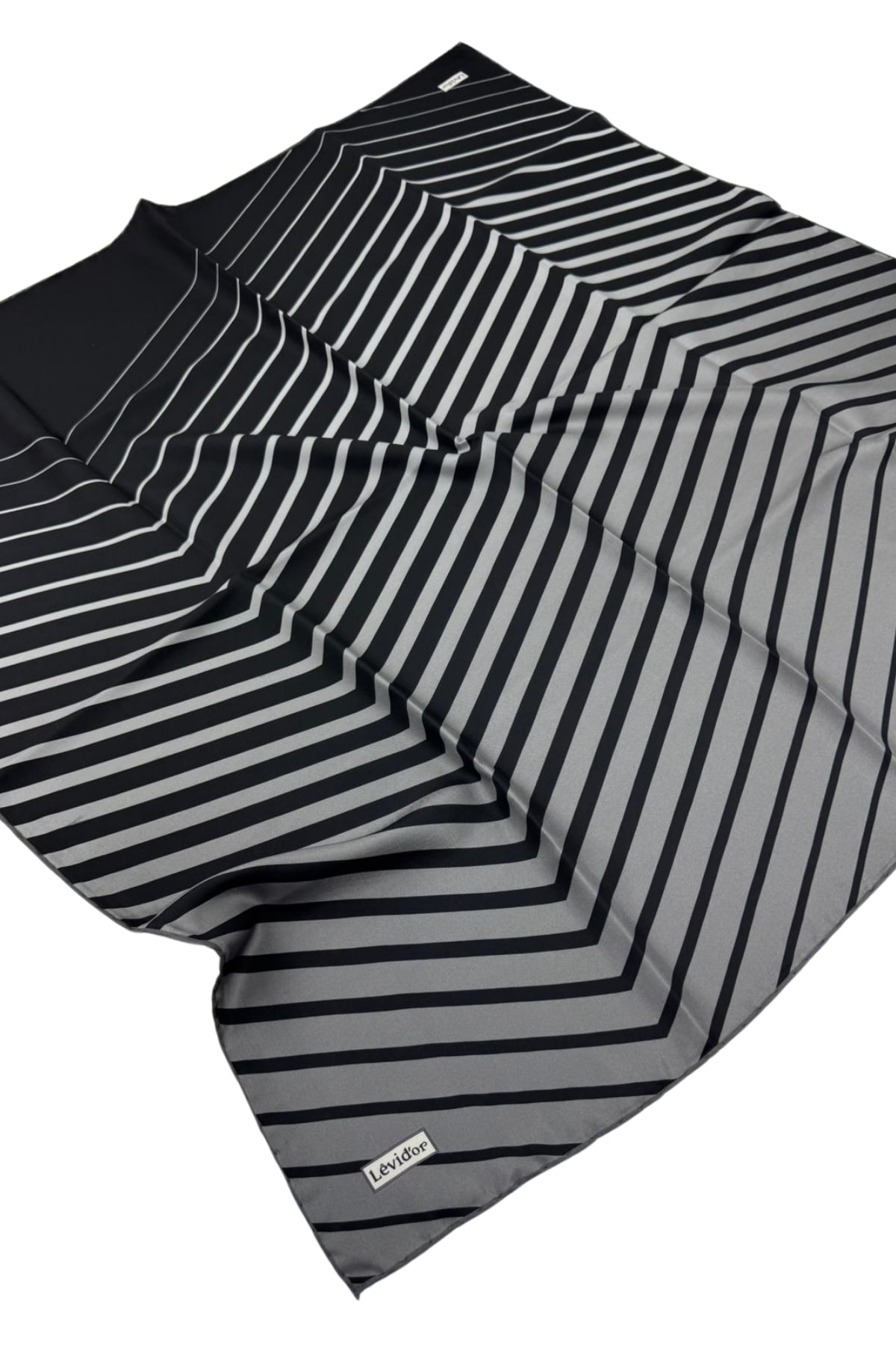 Levidor Twill İpek Eşarp LD1114 - 01-Füme-Siyah