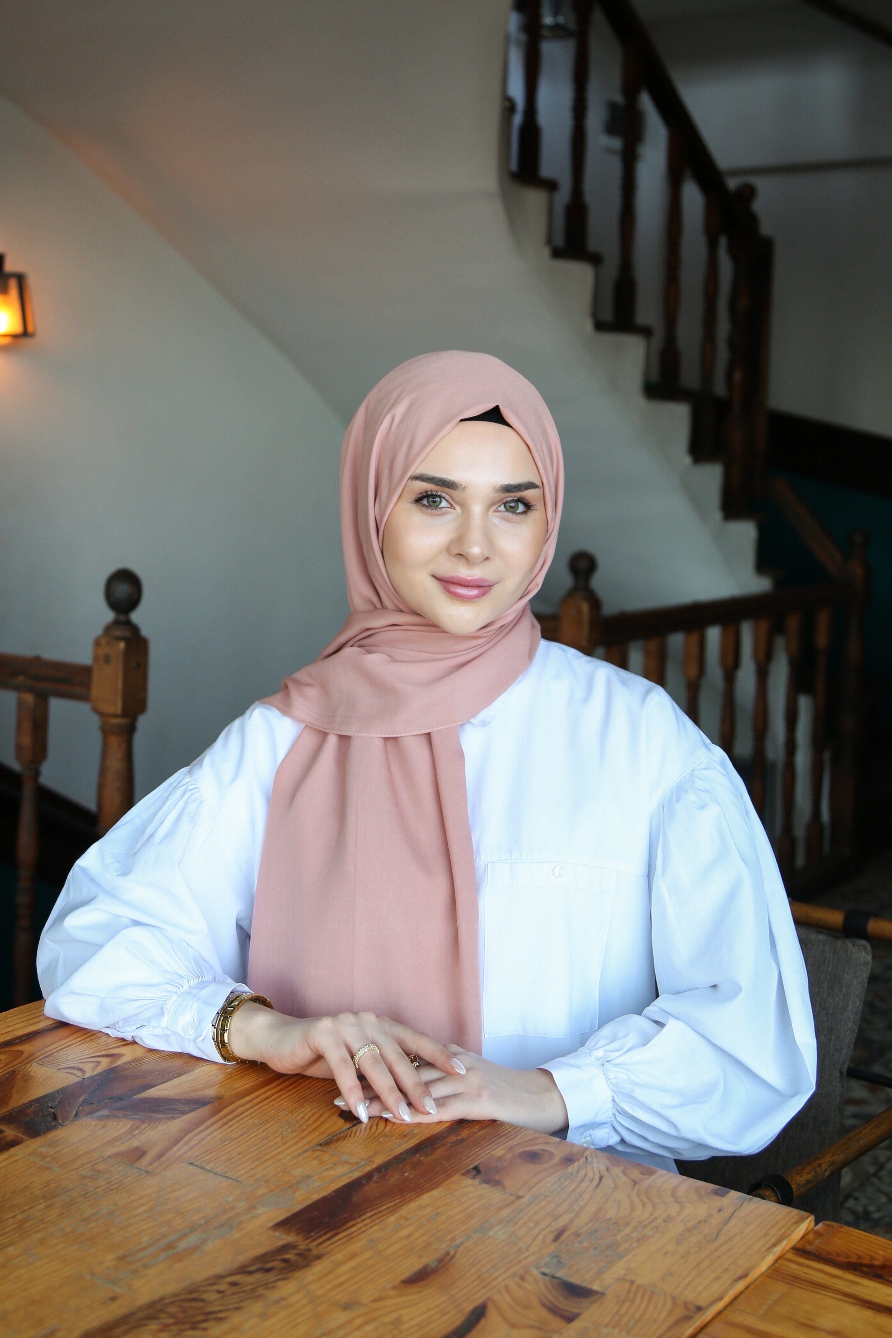 Armine Trend Kuvars Şal - Somon-958