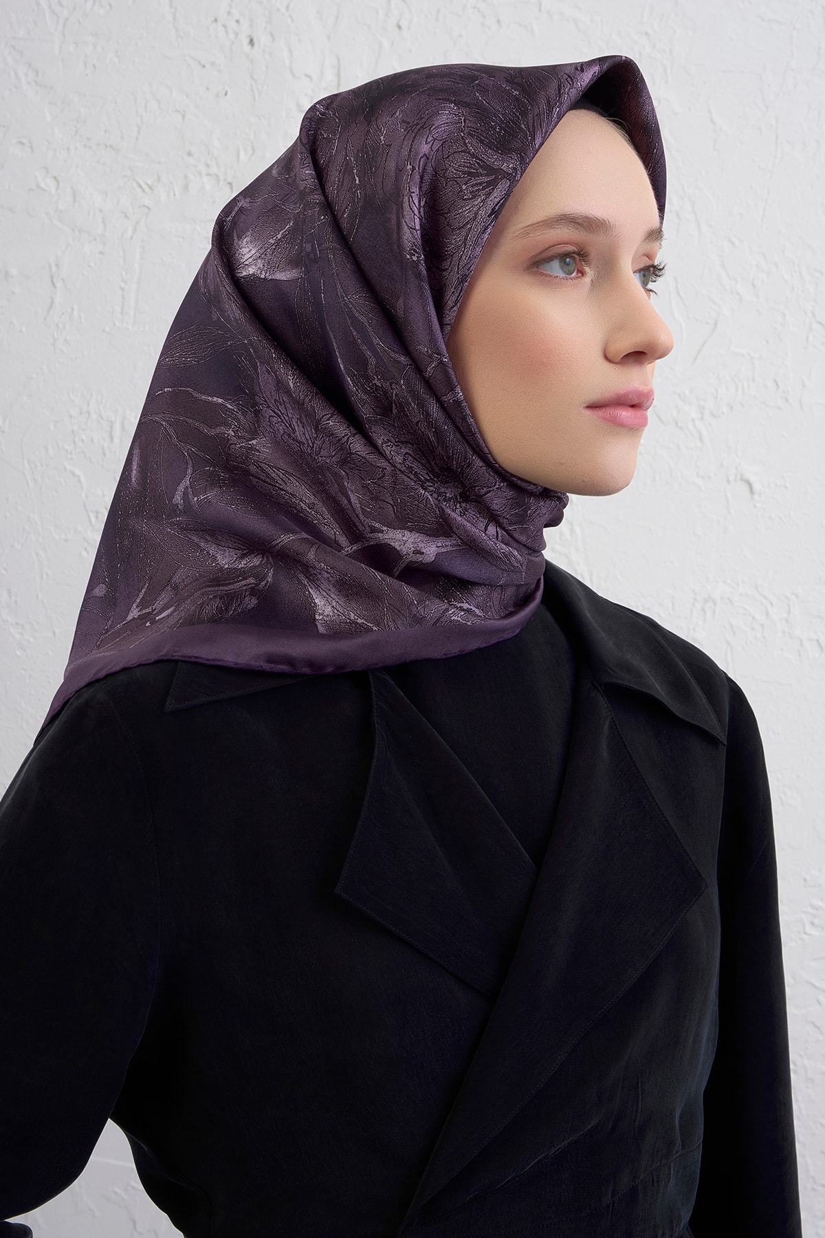 Armine Sura İpek Eşarp 9409DS - 33-Koyu Violet