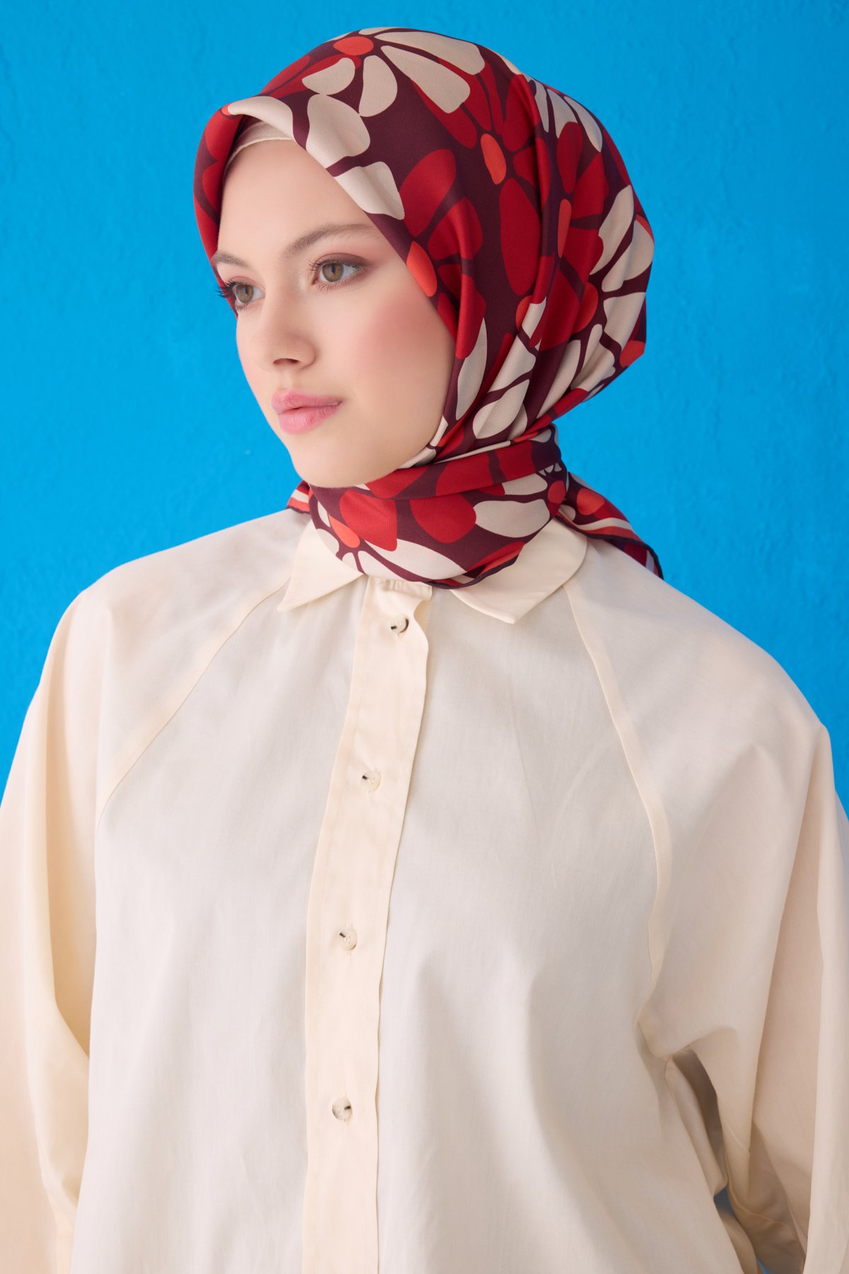 Belli Twill İpek Eşarp 4116D - Çok Renkli 4