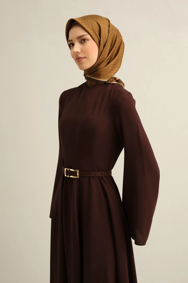 Armine Nostalji Serisi Twill İpek Eşarp 9301D - Hardal - Yağ Yeşili