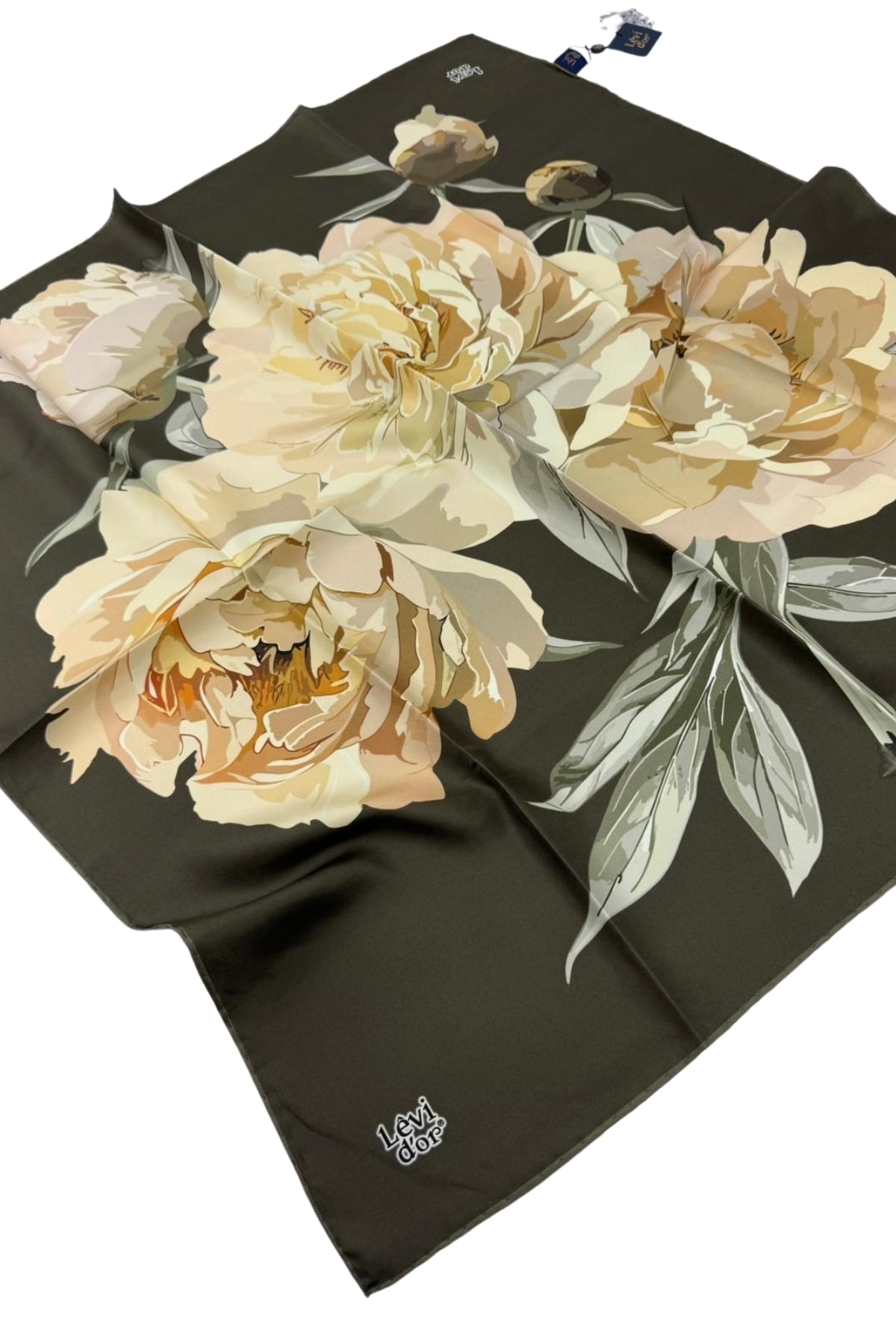 Levidor Twill İpek Eşarp LD1070-01 - 02-Haki-Krem