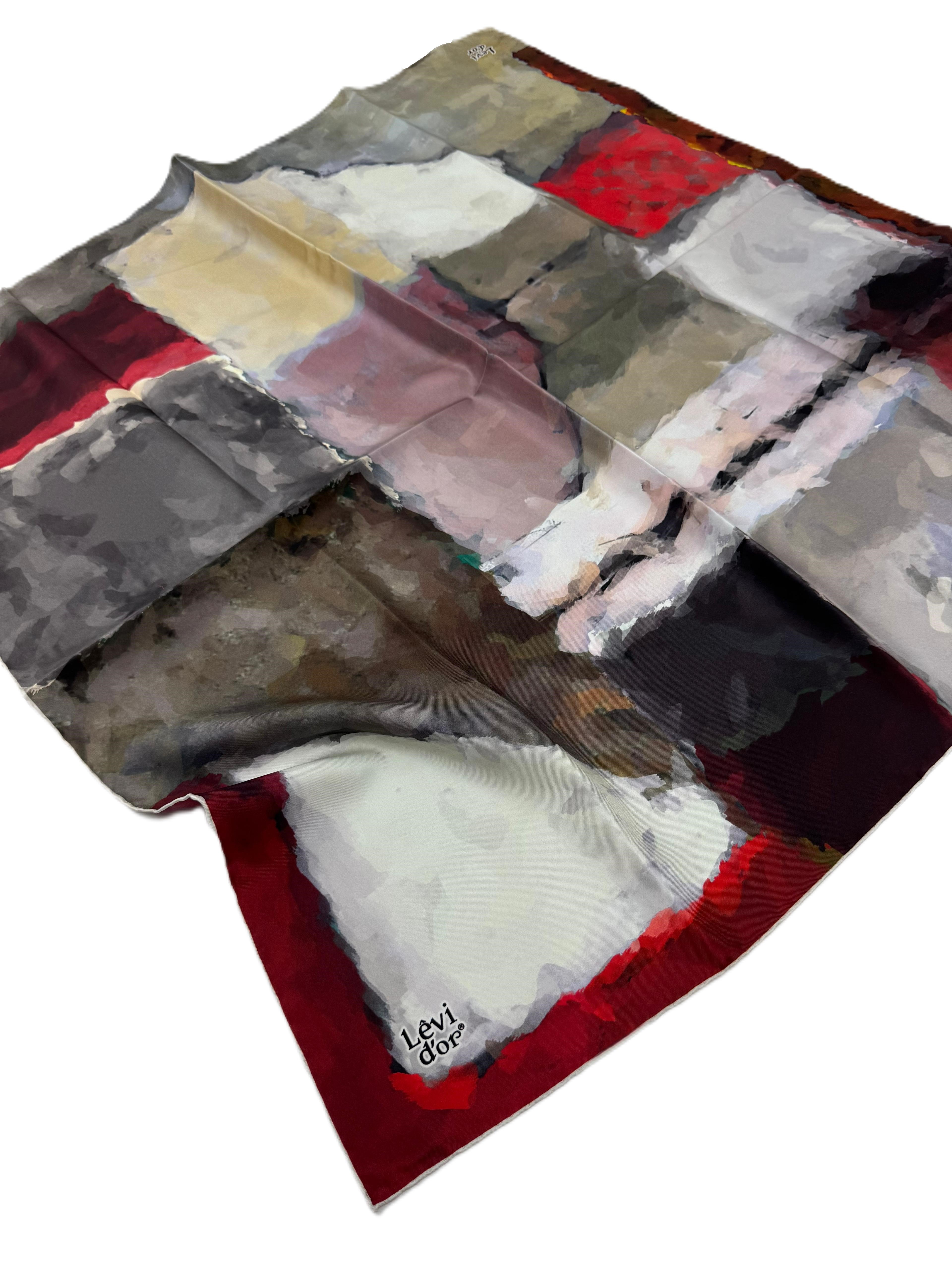 Levidor Twill İpek Eşarp LD1060-01 - Kırmızı-02